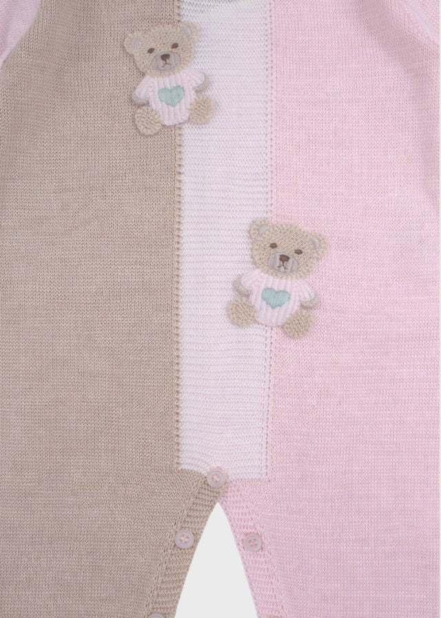 Pink Embroidered Teddy Onesie EK6010/R