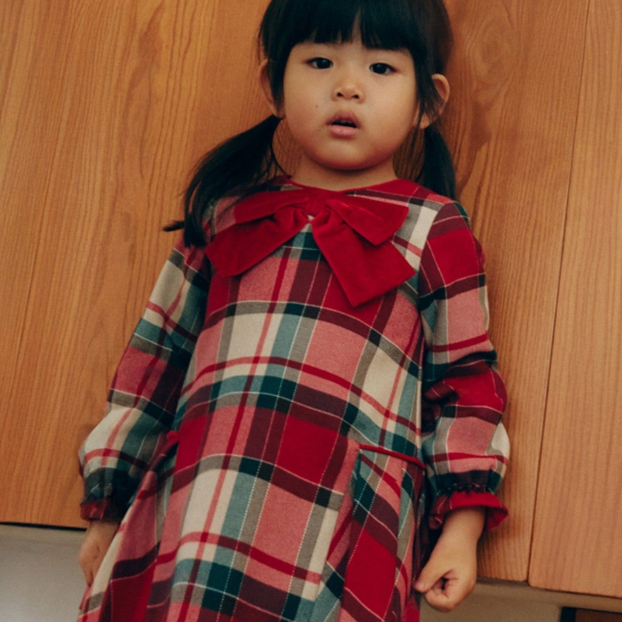 Abito quadri Bimba Rosso 5509/2 -  NANU' BABY