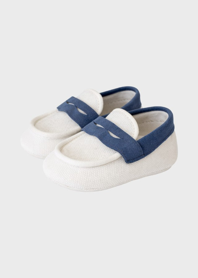 Two-Tone Light Blue Fabric Moccasin SM3992/T0885/A