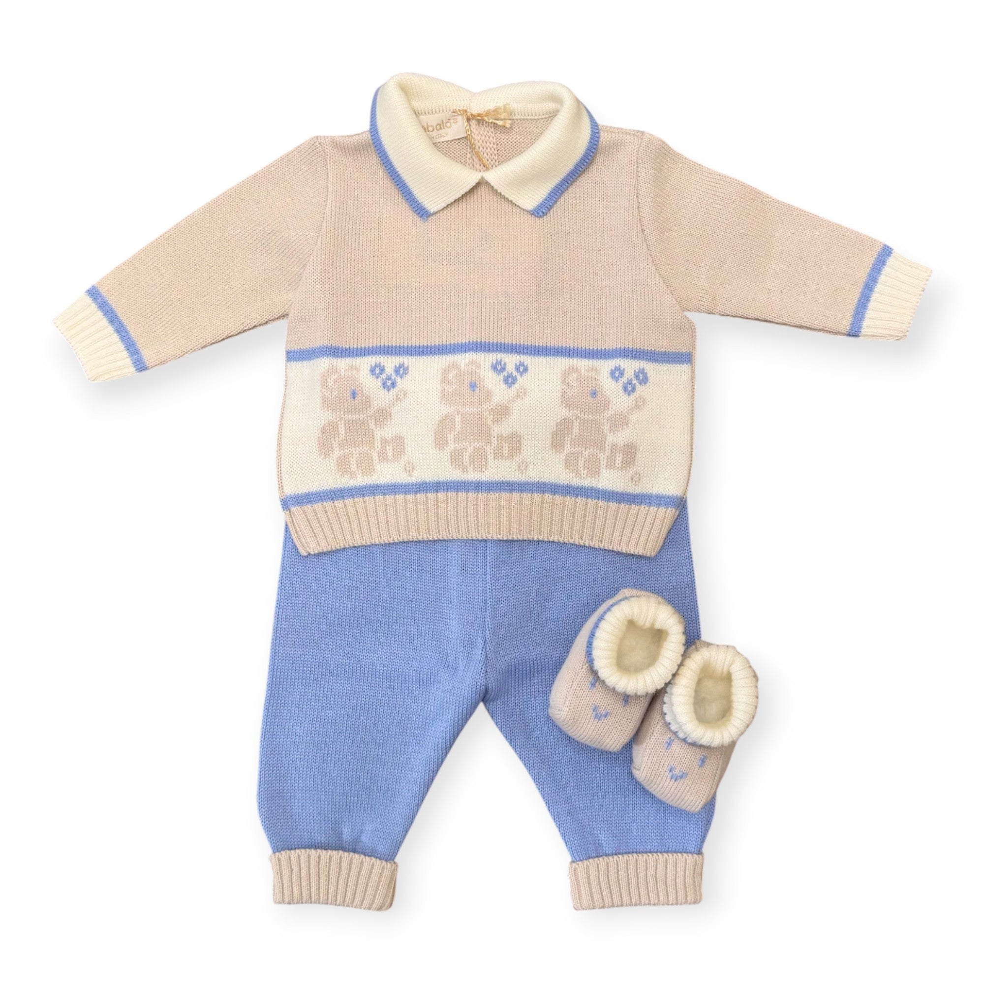 Little Bear 7828 Baby Boy/Girl Set, Beige, Wool Blend