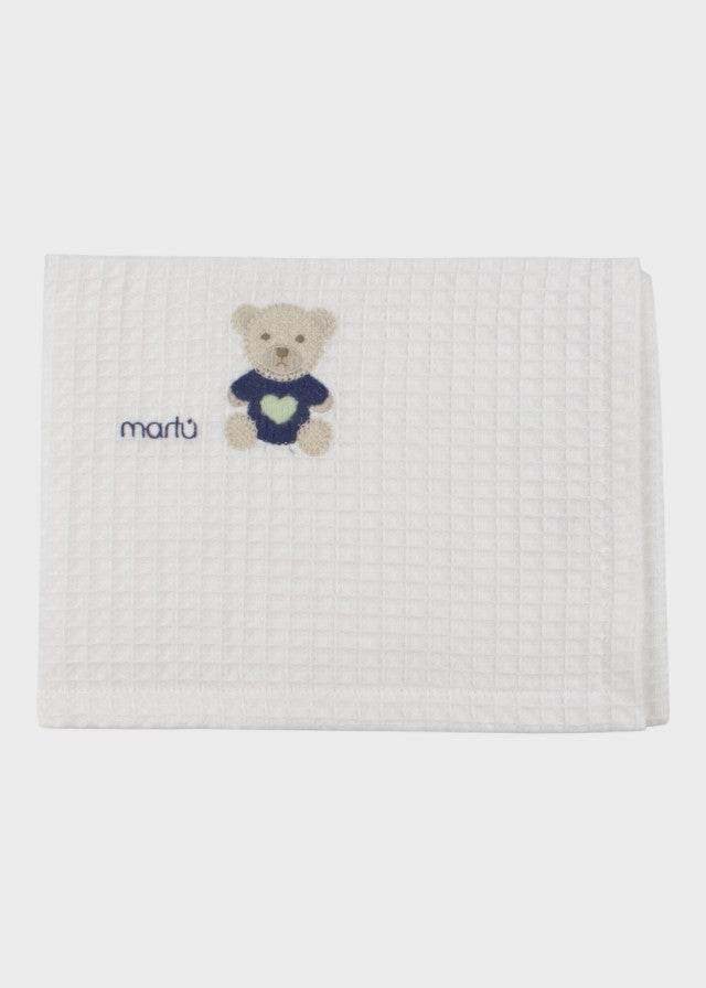 Muslin Teddy Embroidered Blue EK60QU