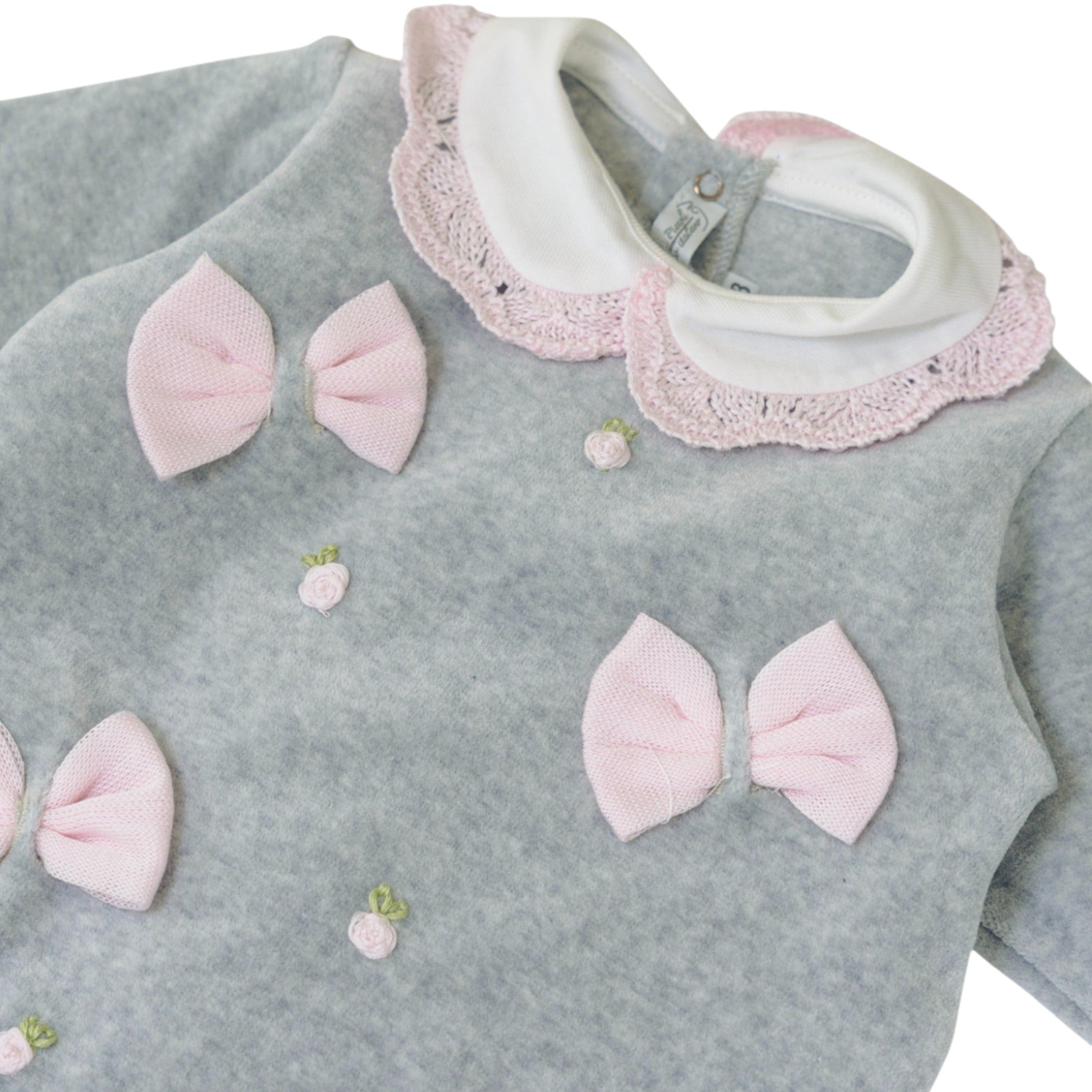 Tutina Neonata Ciniglia Grigio SARTORIA DEI PICCOLI (cod. LT1105)