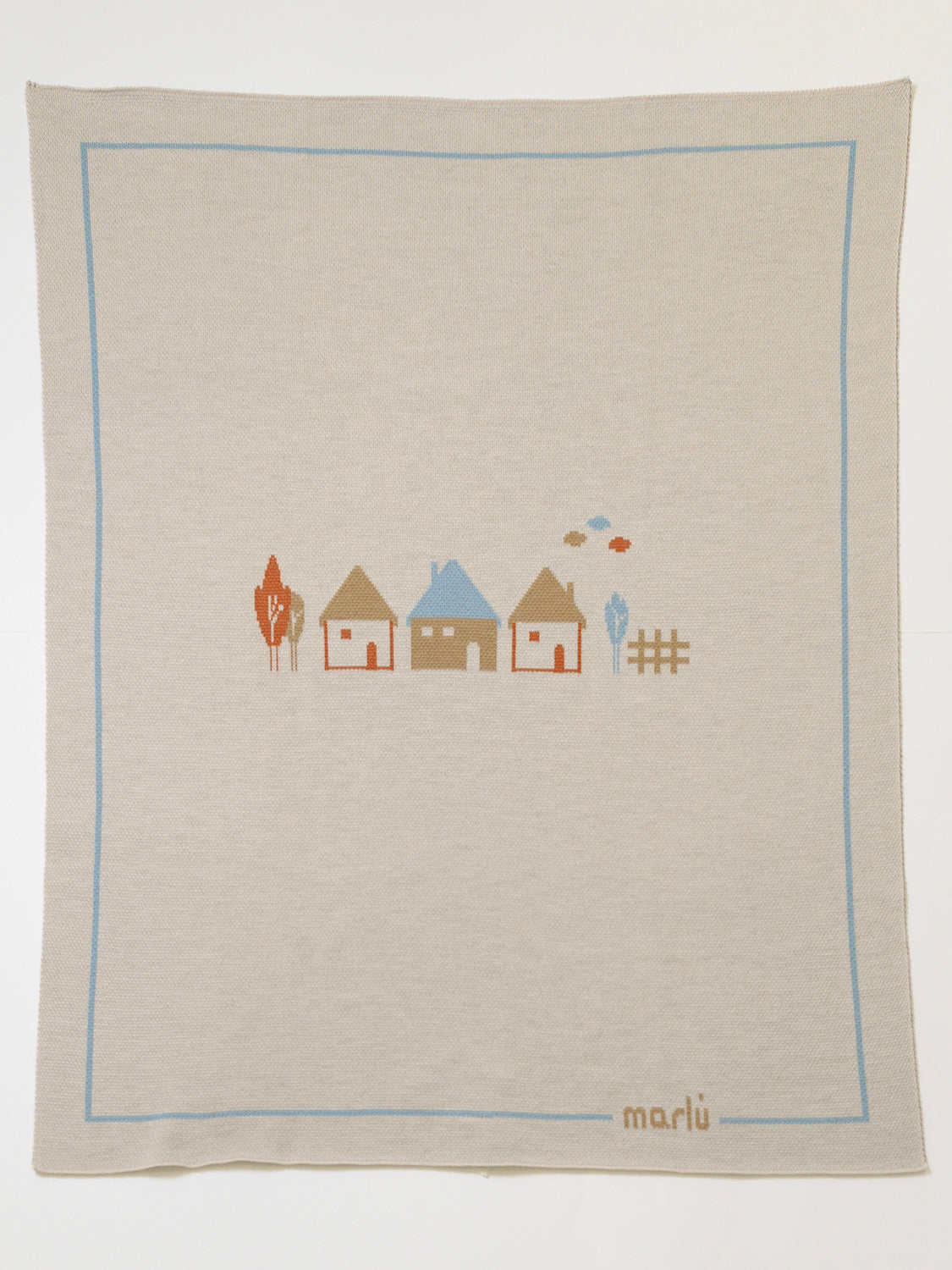 100% Virgin Wool Baby Blanket, Dove Grey, Sky Blue, Powder Blue, Maple IN5180/C