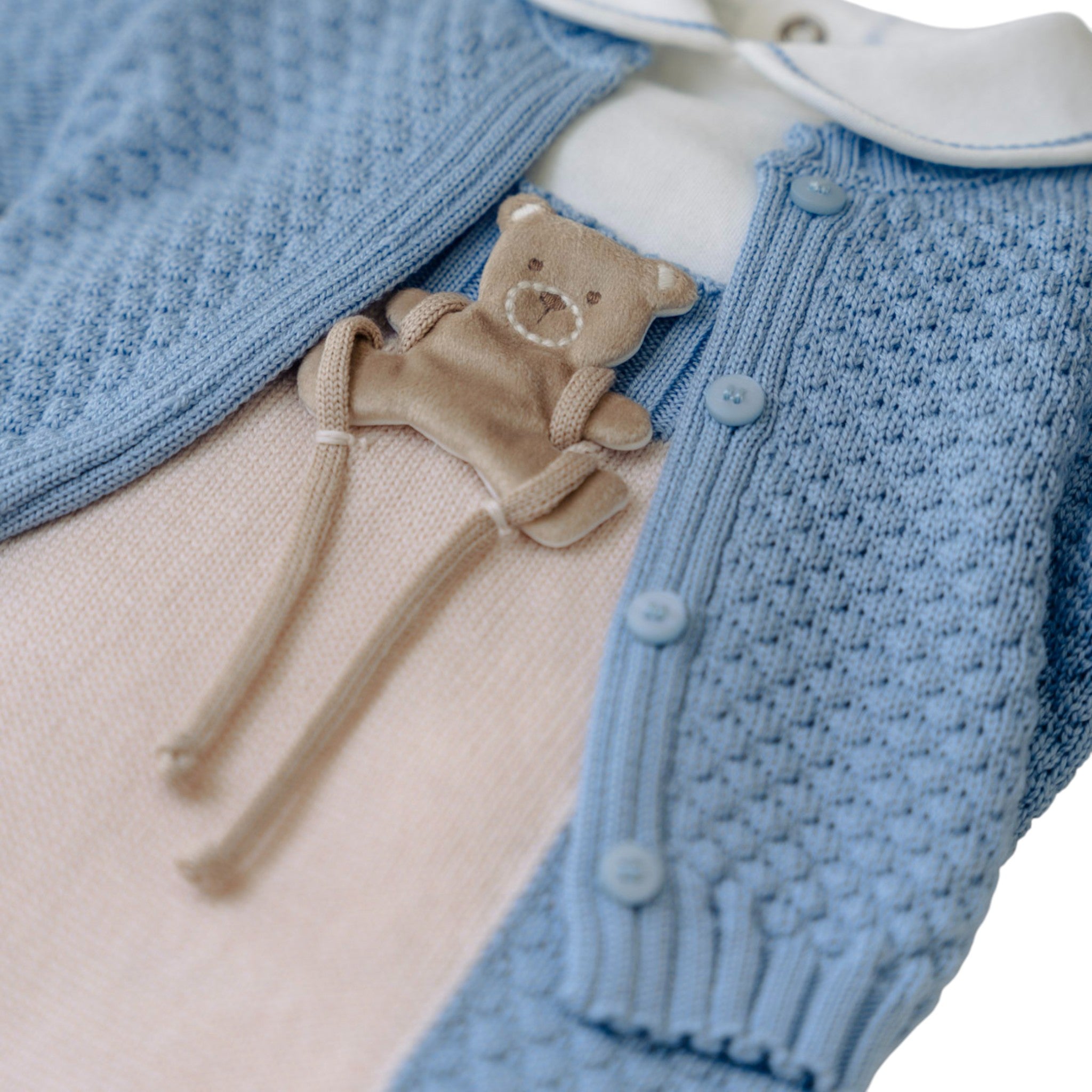 Completo Nascita Neonato Lana Vergine 100% Cielo Mongolfiera IN5731/C