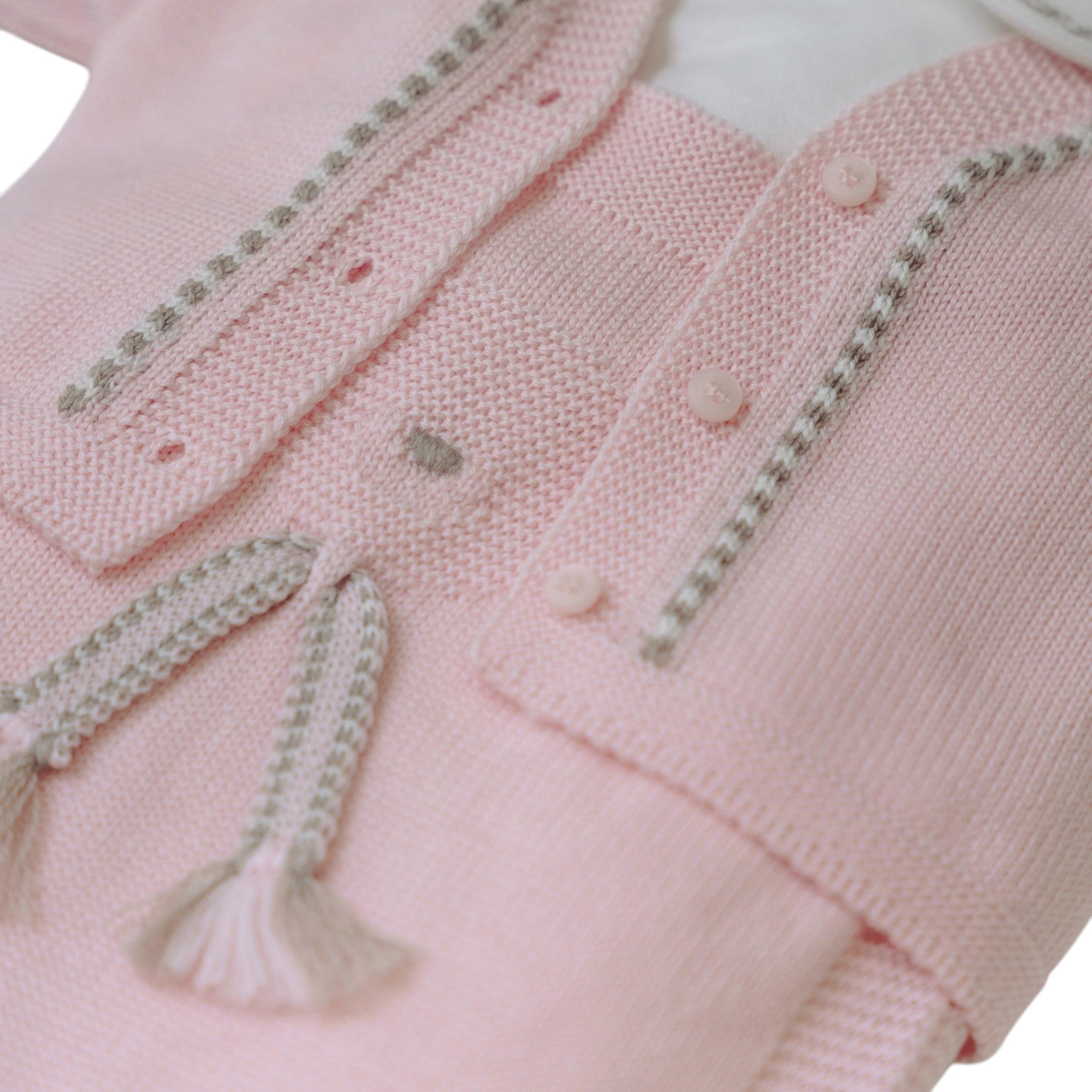 Completo Orsetta Neonata Lana Vergine 100% Rosa IN5331/R