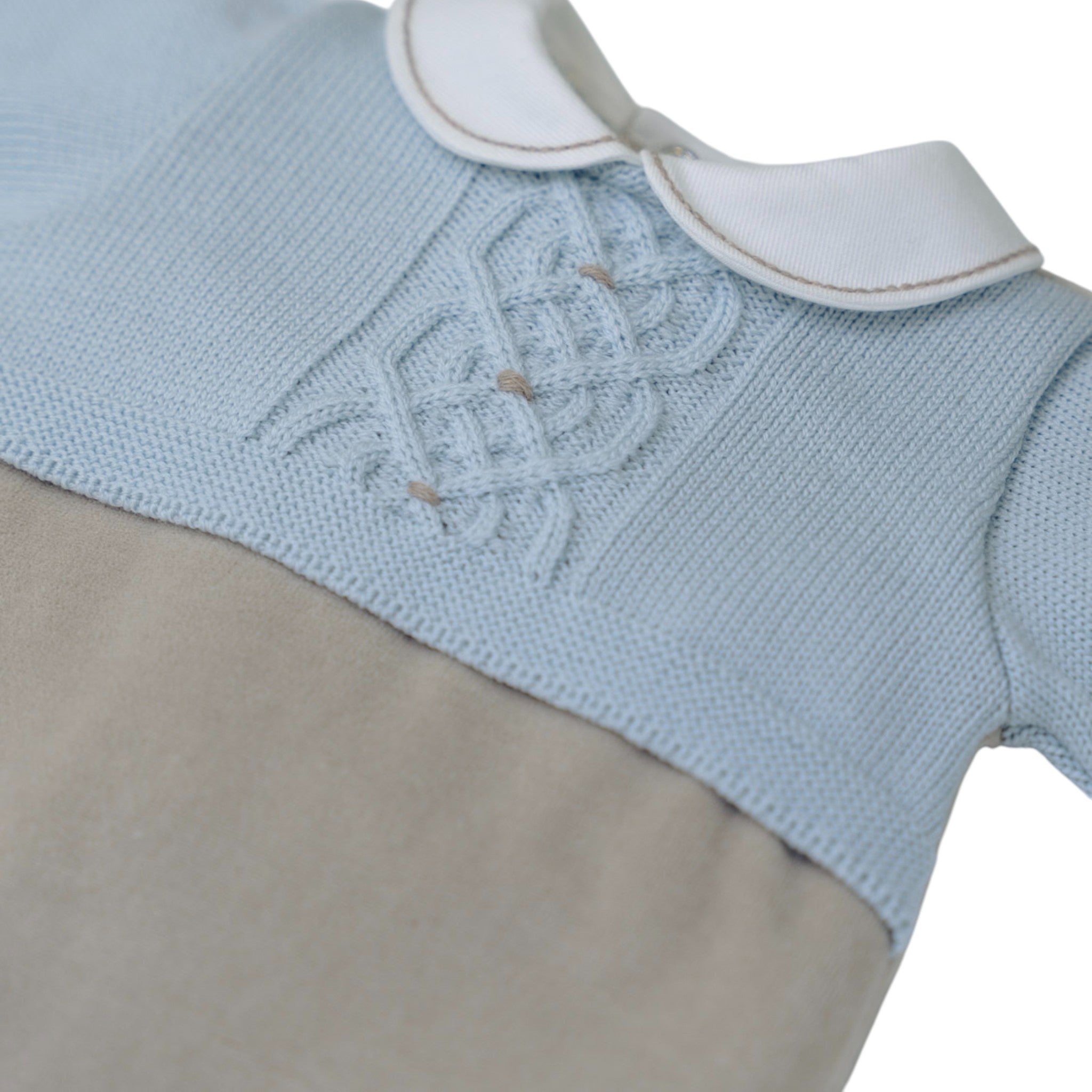 100% Virgin Wool Baby Romper, Cielo IN5814