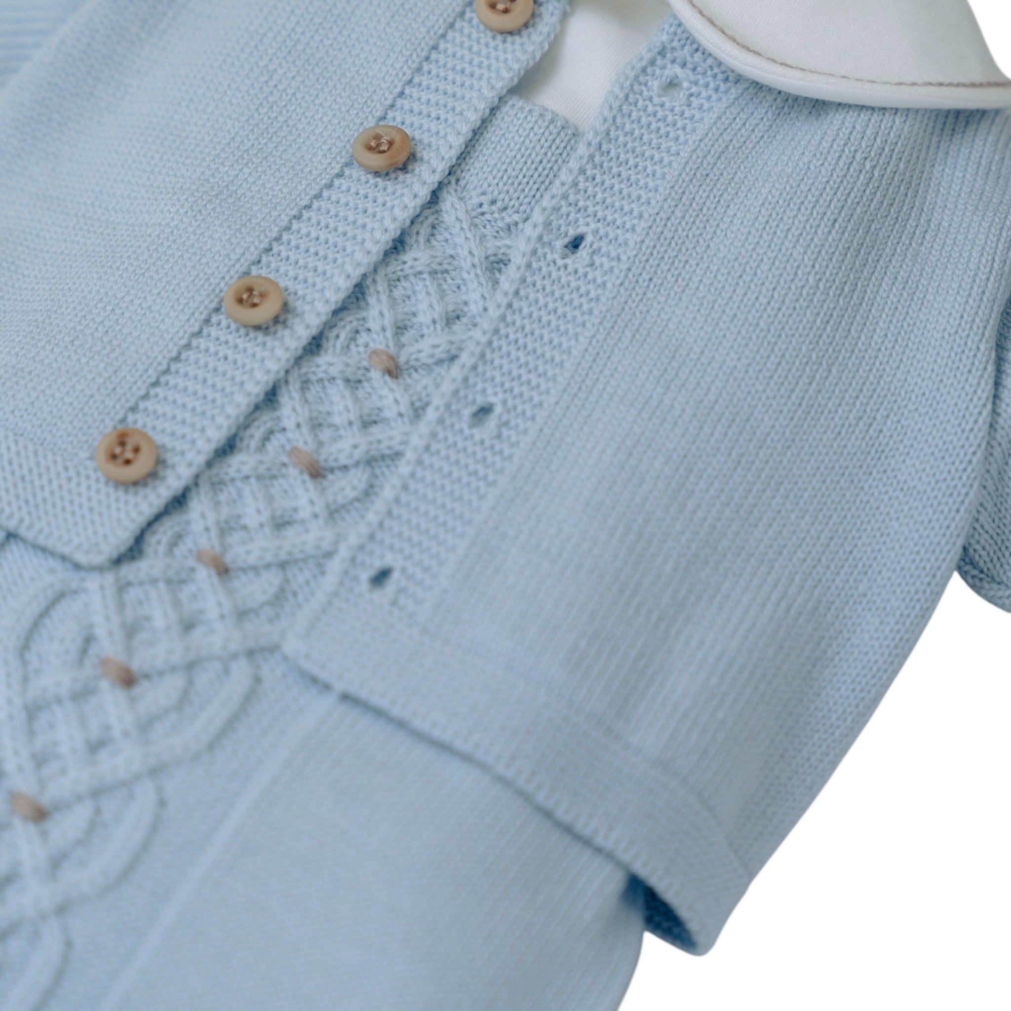 Completo Nascita Neonato Lana Vergine 100% Cielo IN5831