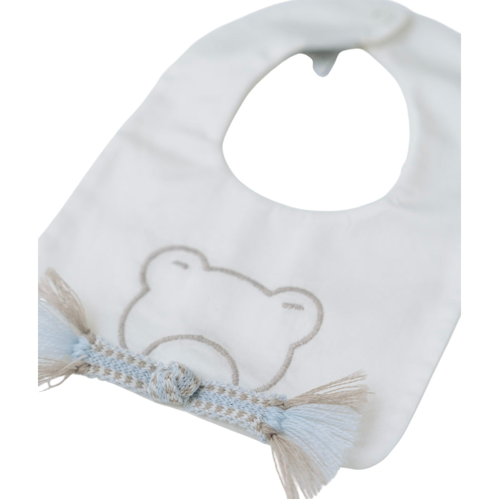 Baby Bib with Bear Design, Vanilla IN53BAV/C