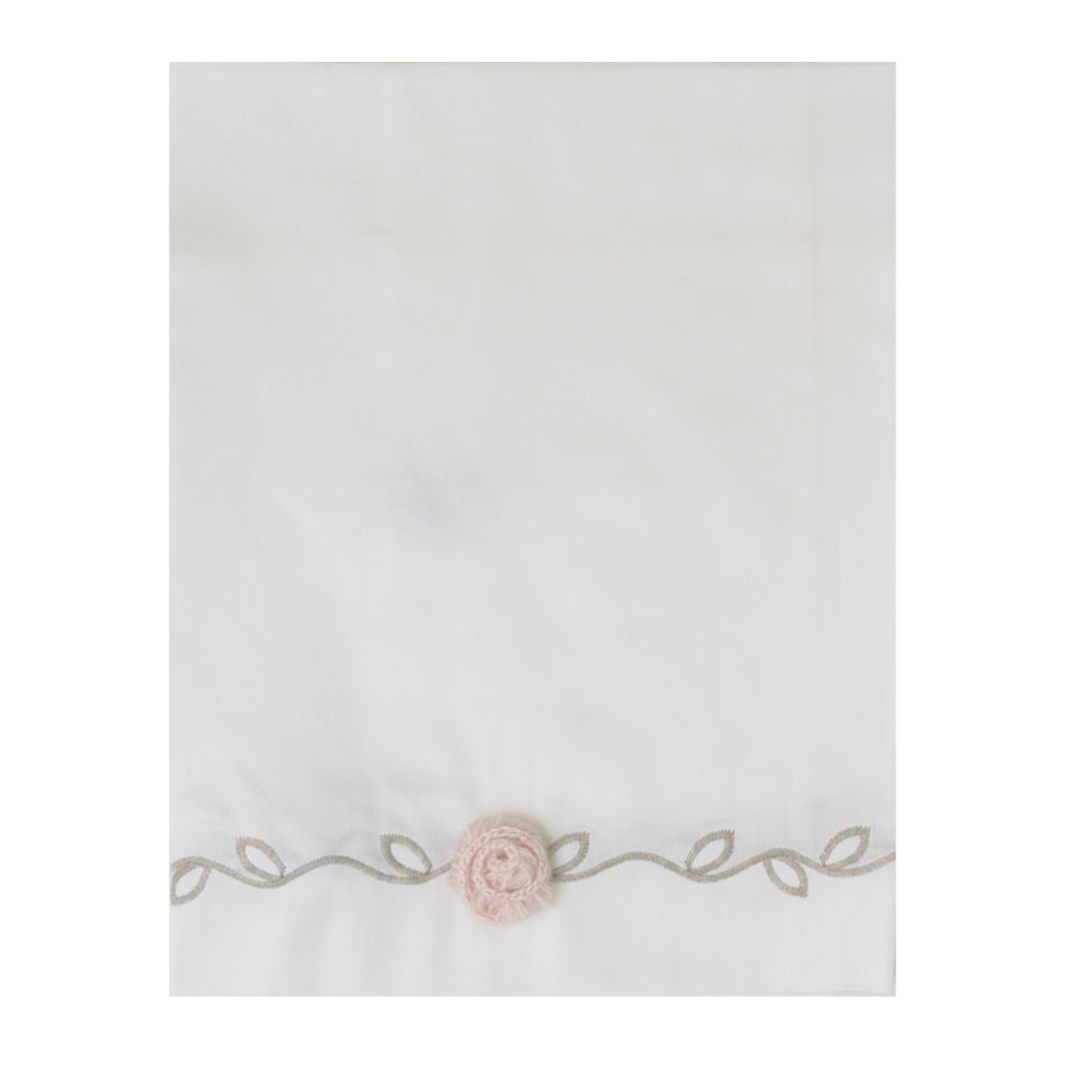 Lenzuolino Neonata Cotone 100% Set 3 Pezzi Vaniglia Fiore Rosa IN25LE