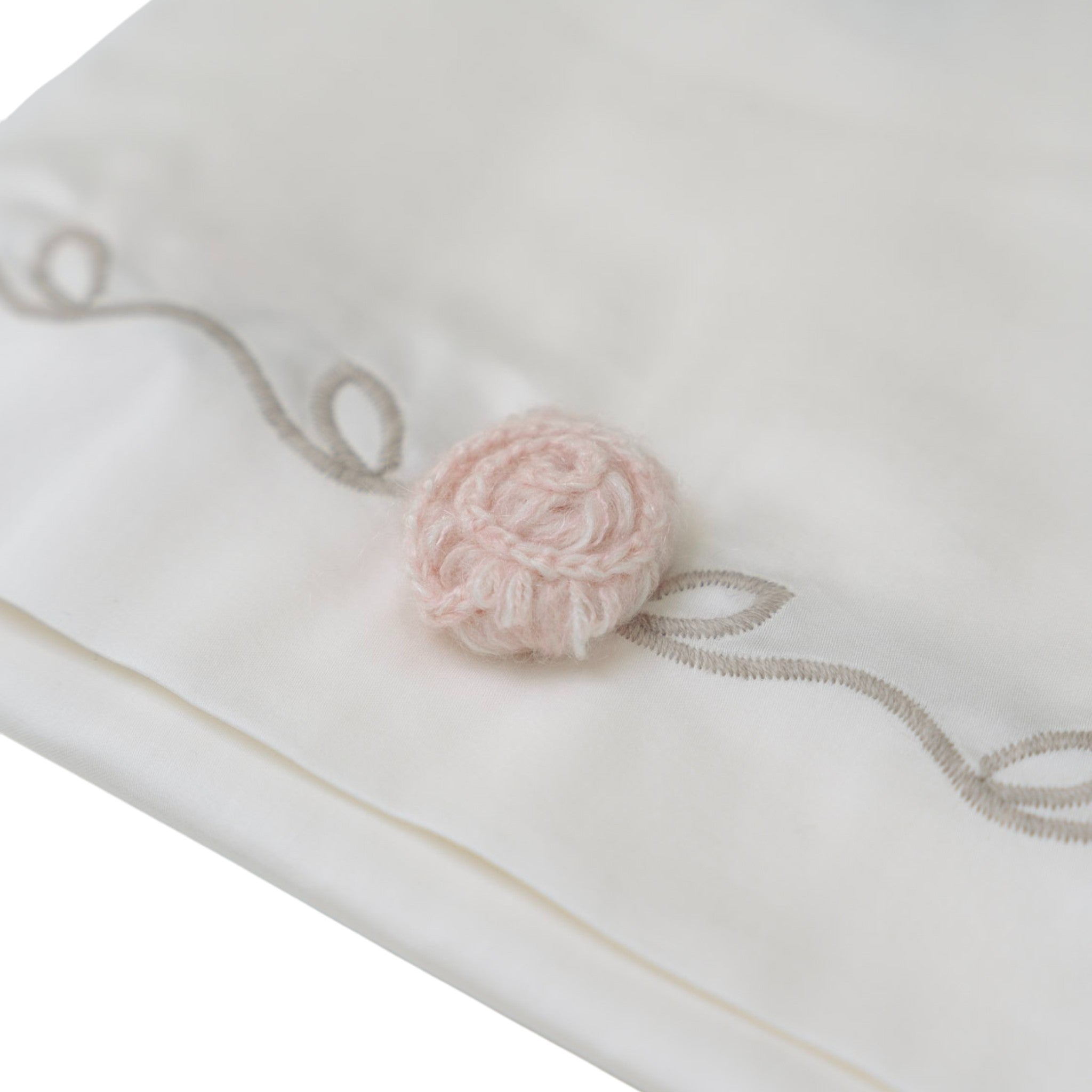 Lenzuolino Neonata Cotone 100% Set 3 Pezzi Vaniglia Fiore Rosa IN25LE