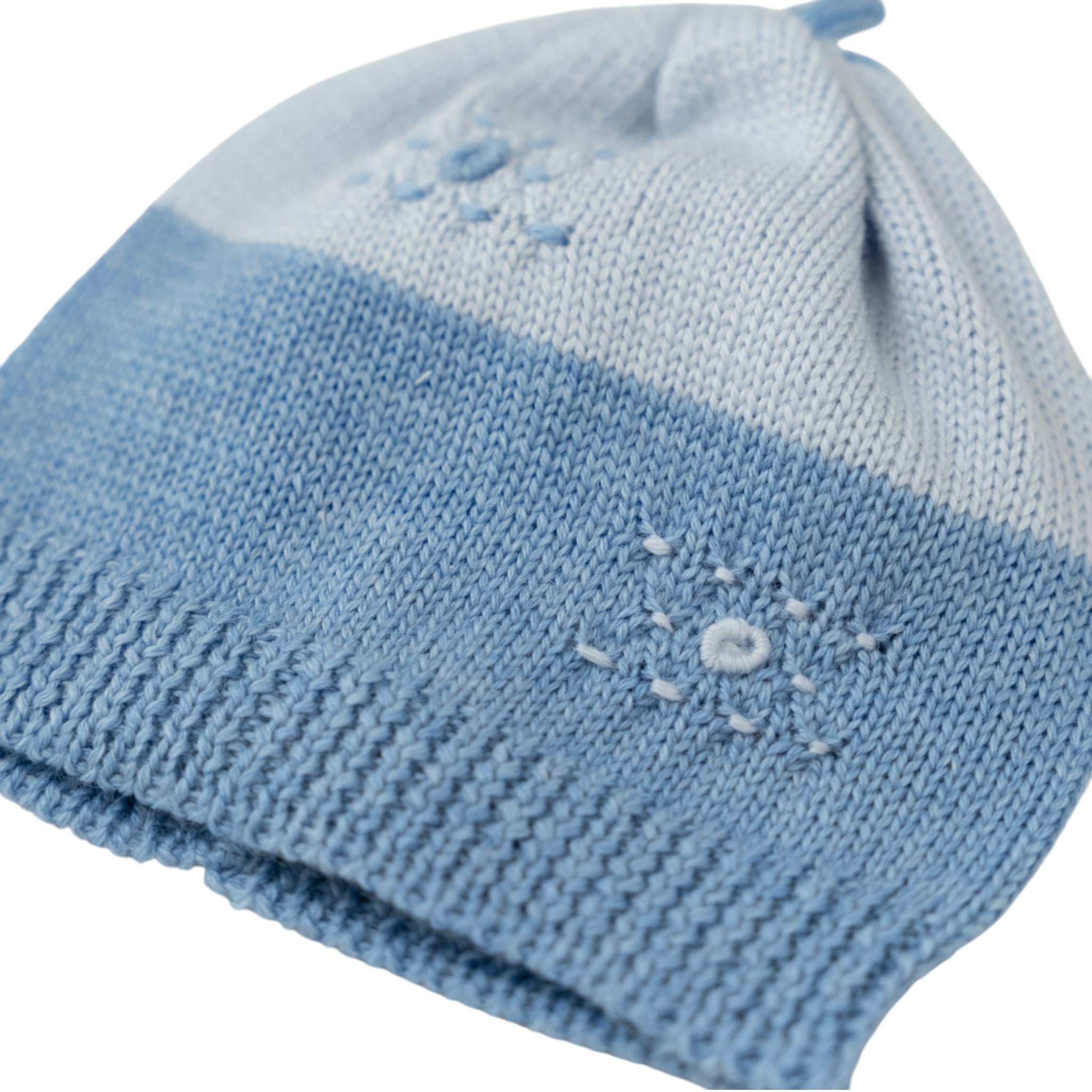 Cuffia Neonato Lana Ricamo Punto Vapore RICCARDO - Piccola Giuggiola RICCARDO-CU