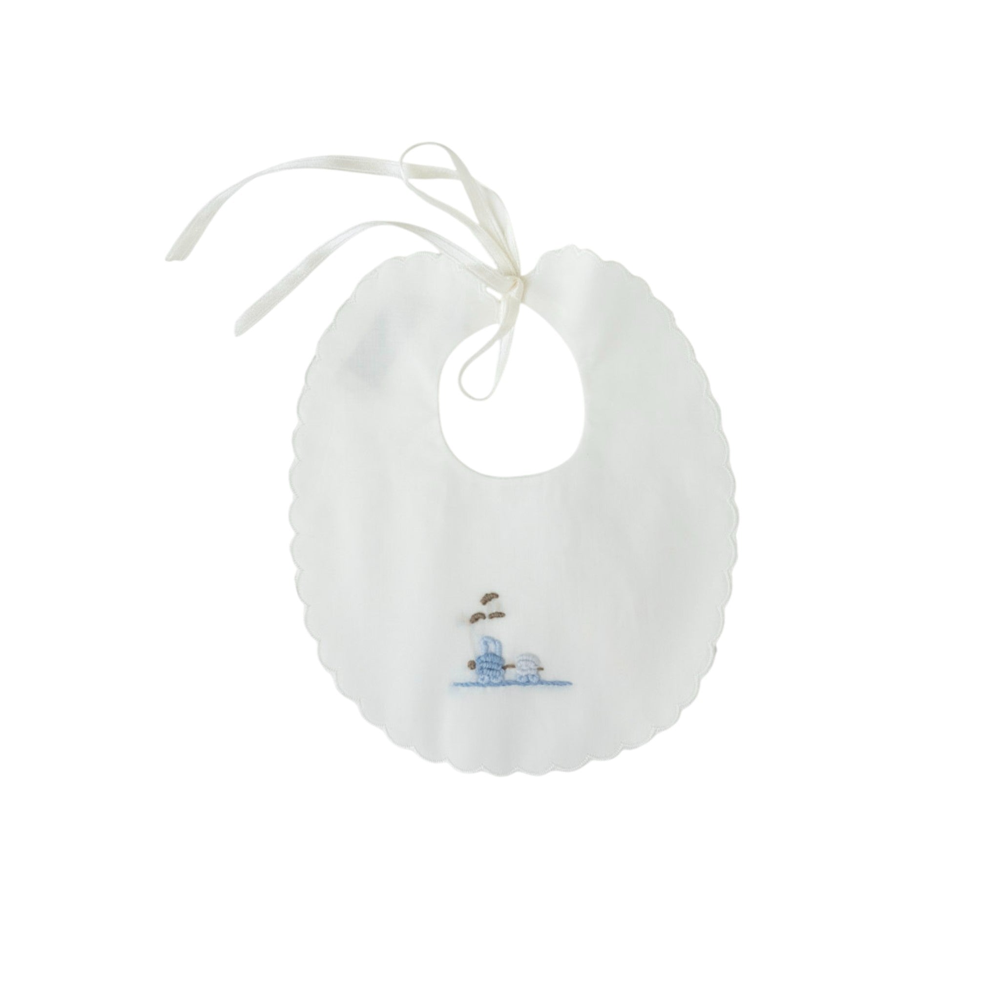 Bavetta Neonato Cotone Ricamo Trenino BENNY - Piccola Giuggiola BENNY/BAV