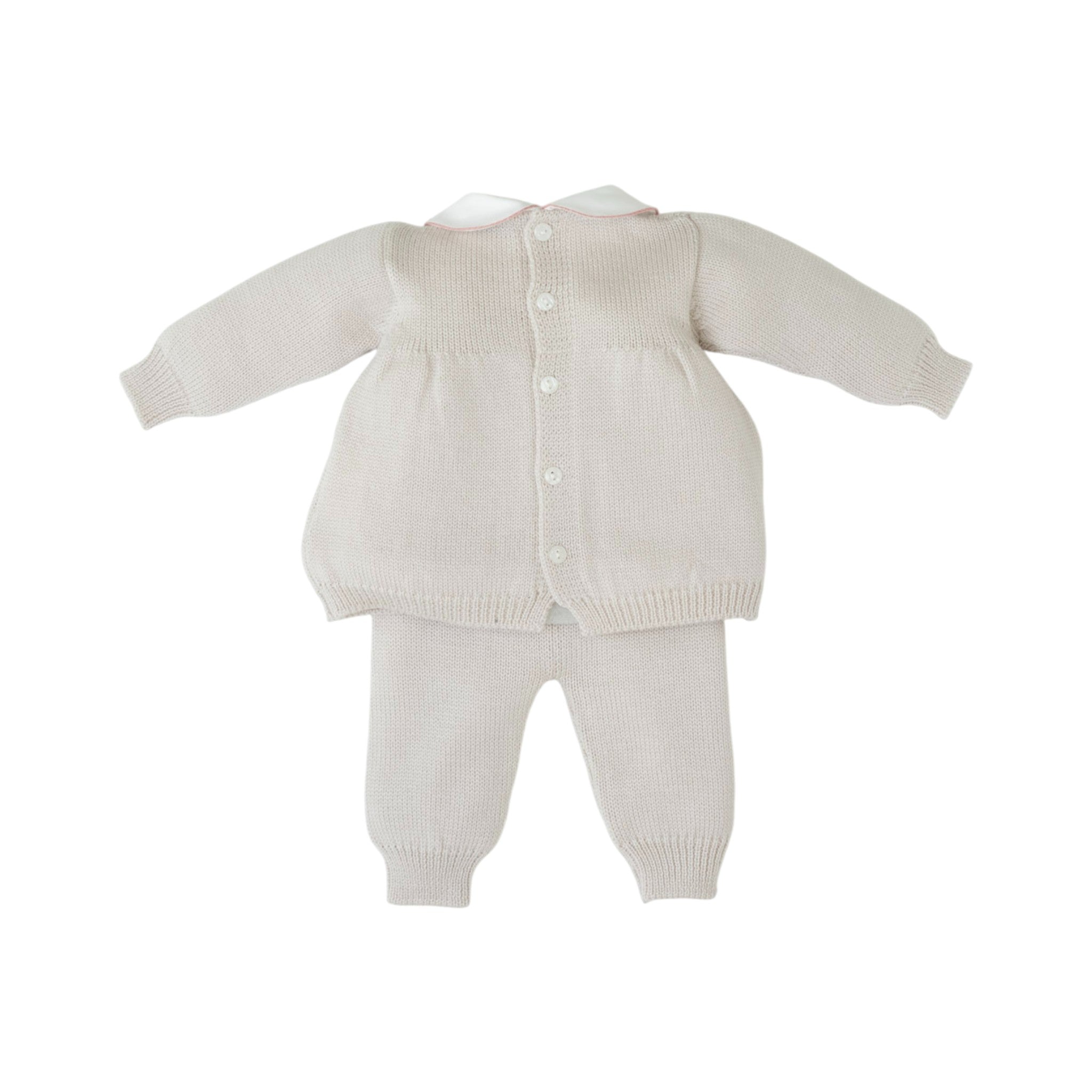 Completo Nascita Pura Lana Ricamo Fiori Rococò ASIA - Piccola Giuggiola ASIA/CN-T