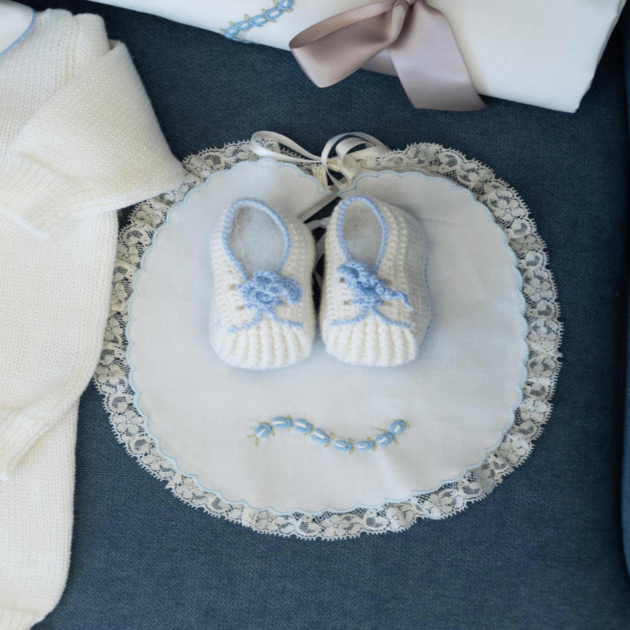 OLLY Pure Wool Baby Set with Braided Embroidery - Piccola Giuggiola OLLY/CN-C