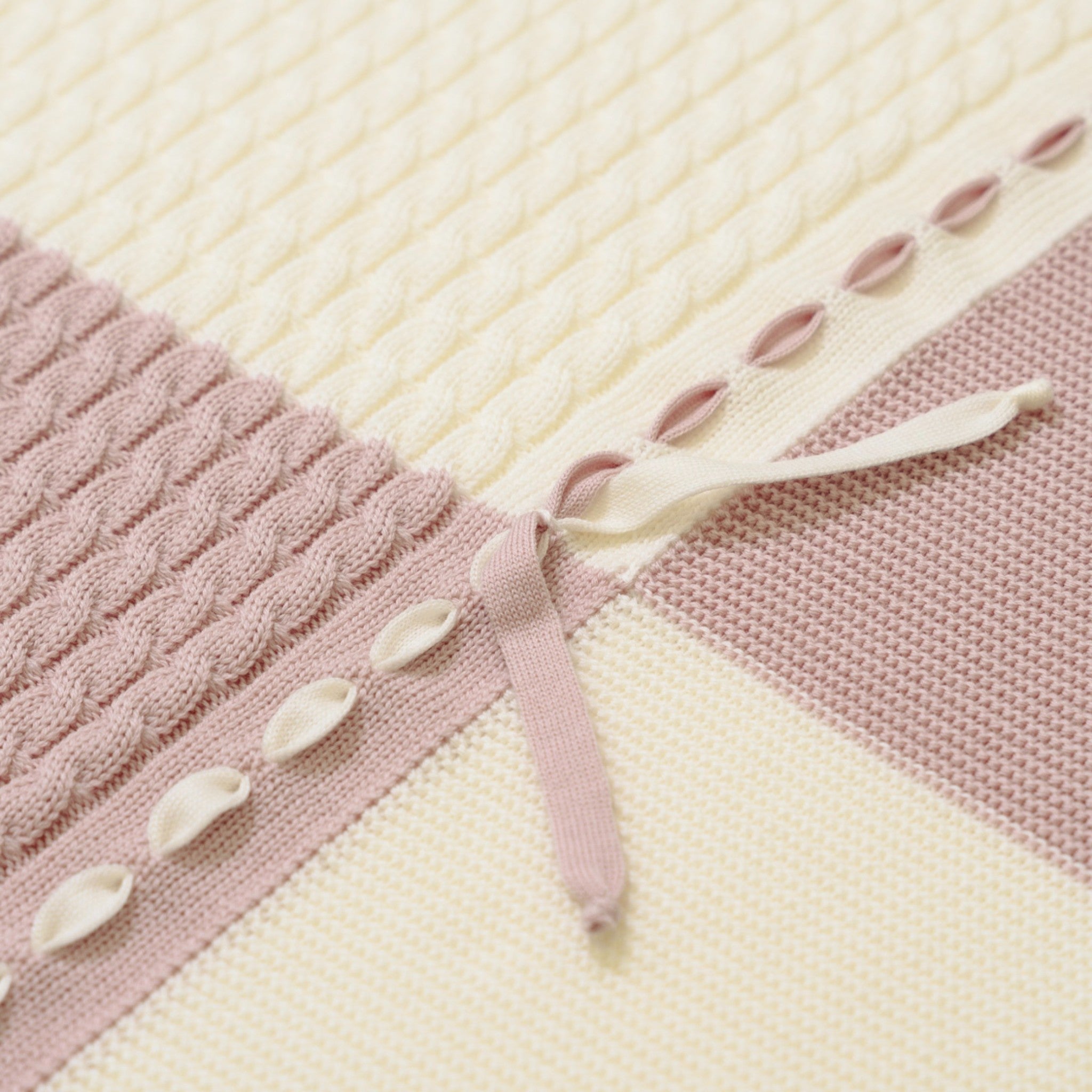 Copertina Neonata Lana Vergine 100% Rosa Marsala Vaniglia IN6880/R