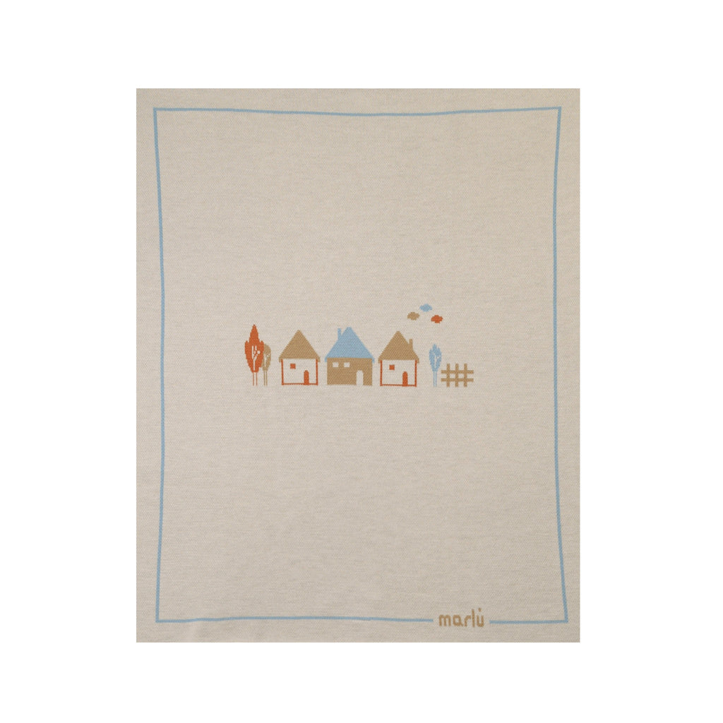 100% Virgin Wool Baby Blanket, Dove Grey, Sky Blue, Powder Blue, Maple IN5180/C