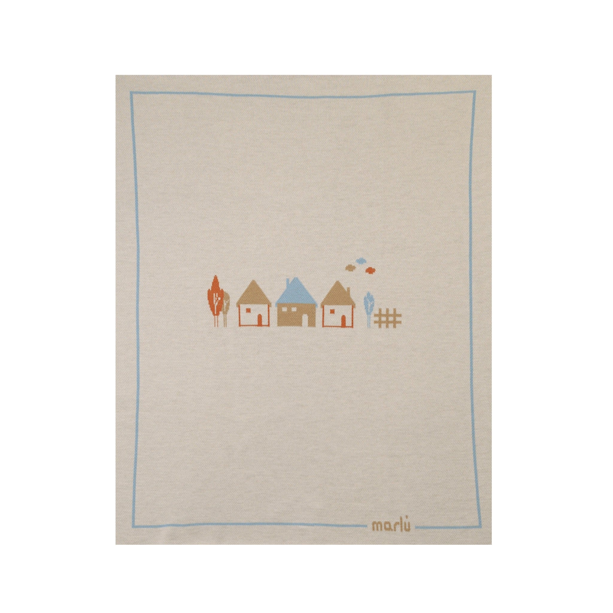 100% Virgin Wool Baby Blanket, Dove Grey, Sky Blue, Powder Blue, Maple IN5180/C