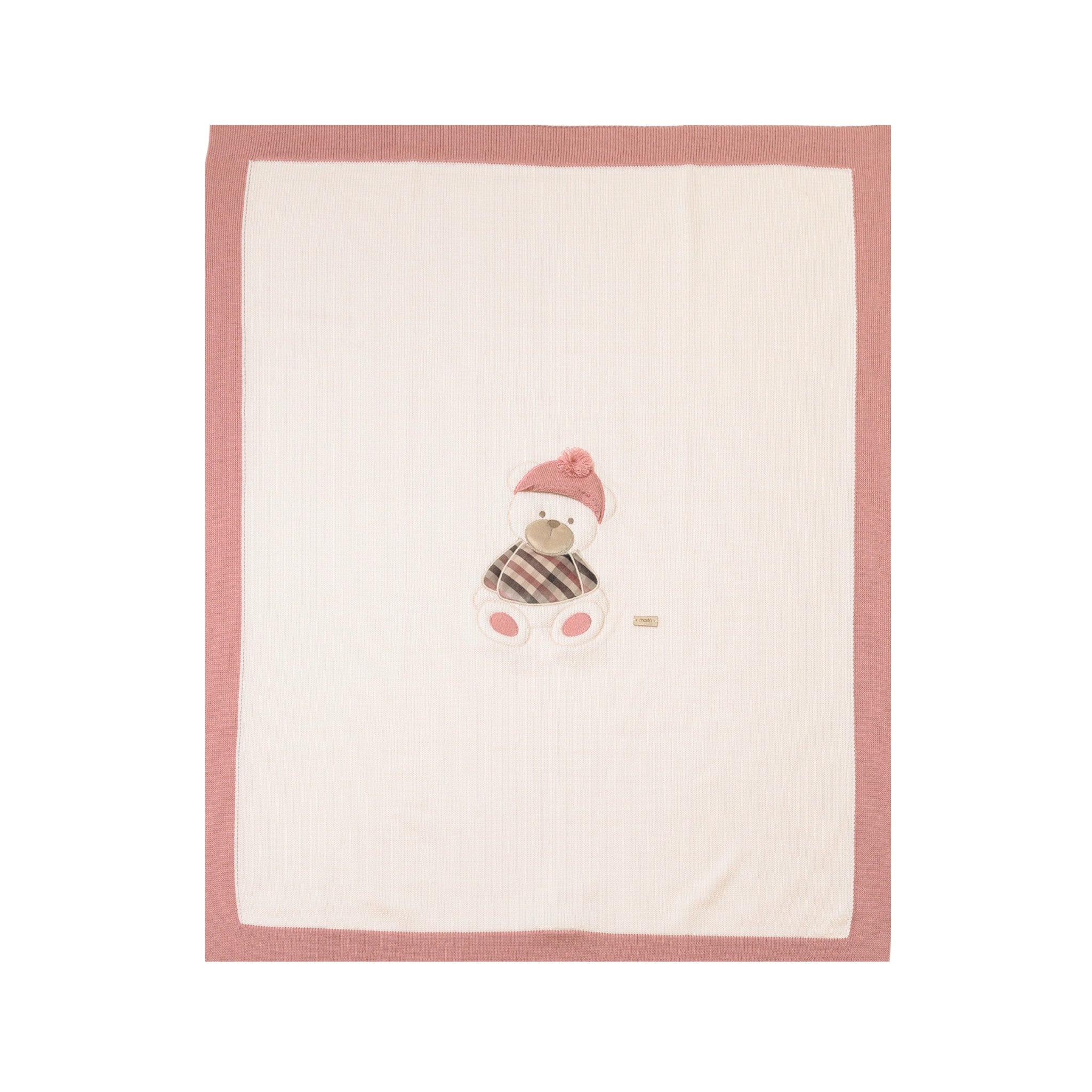 Coperta Neonata Lana Vergine 100% Natural Bio Rosa IN7180/R