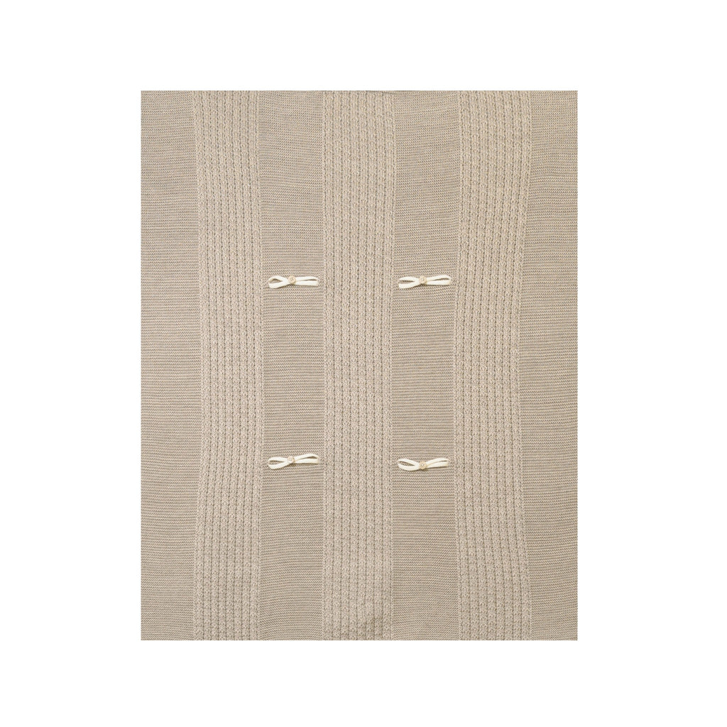 100% Virgin Wool Baby Blanket, Tortora Vanilla IN6380