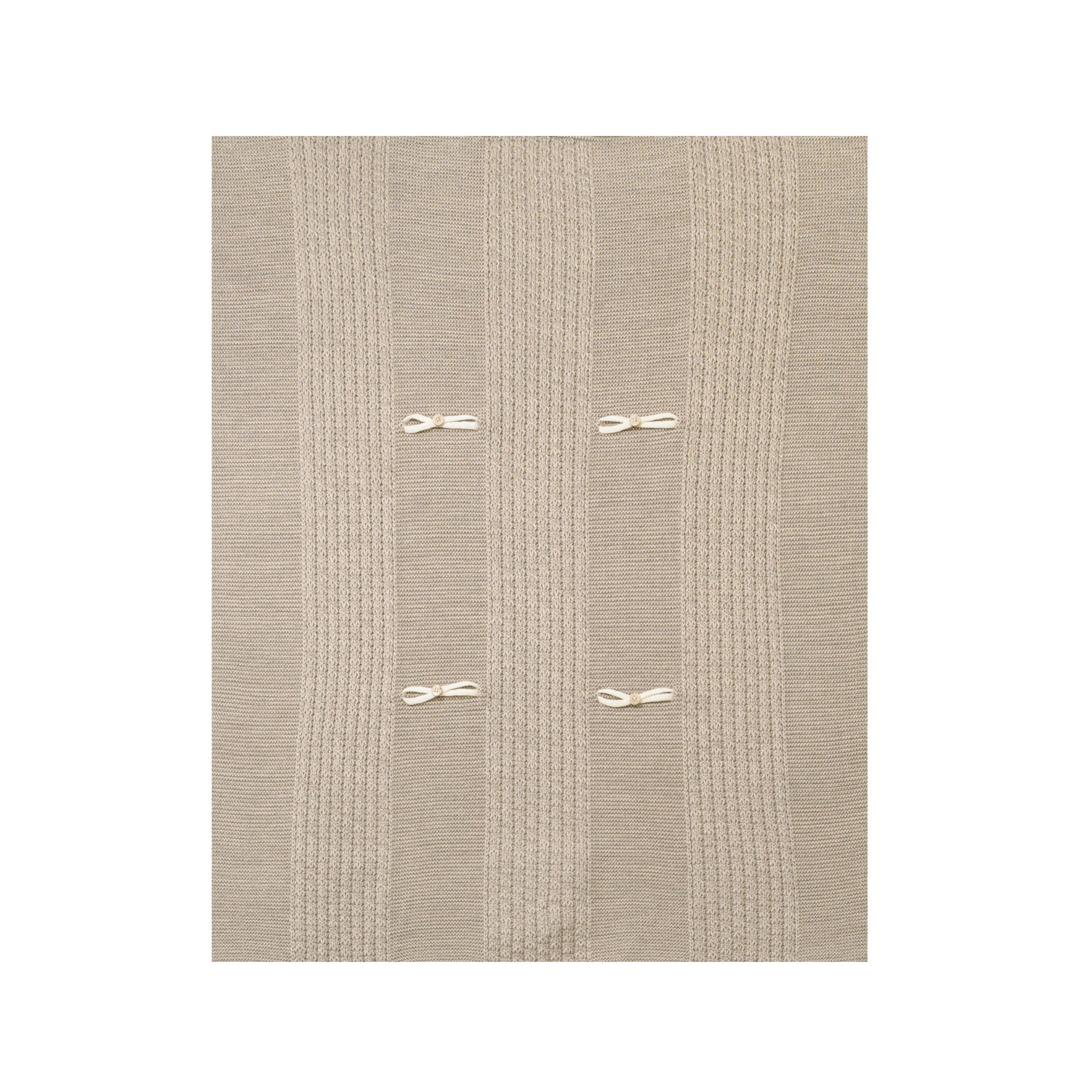 Copertina Neonato Lana Vergine 100% Tortora Vaniglia IN6380