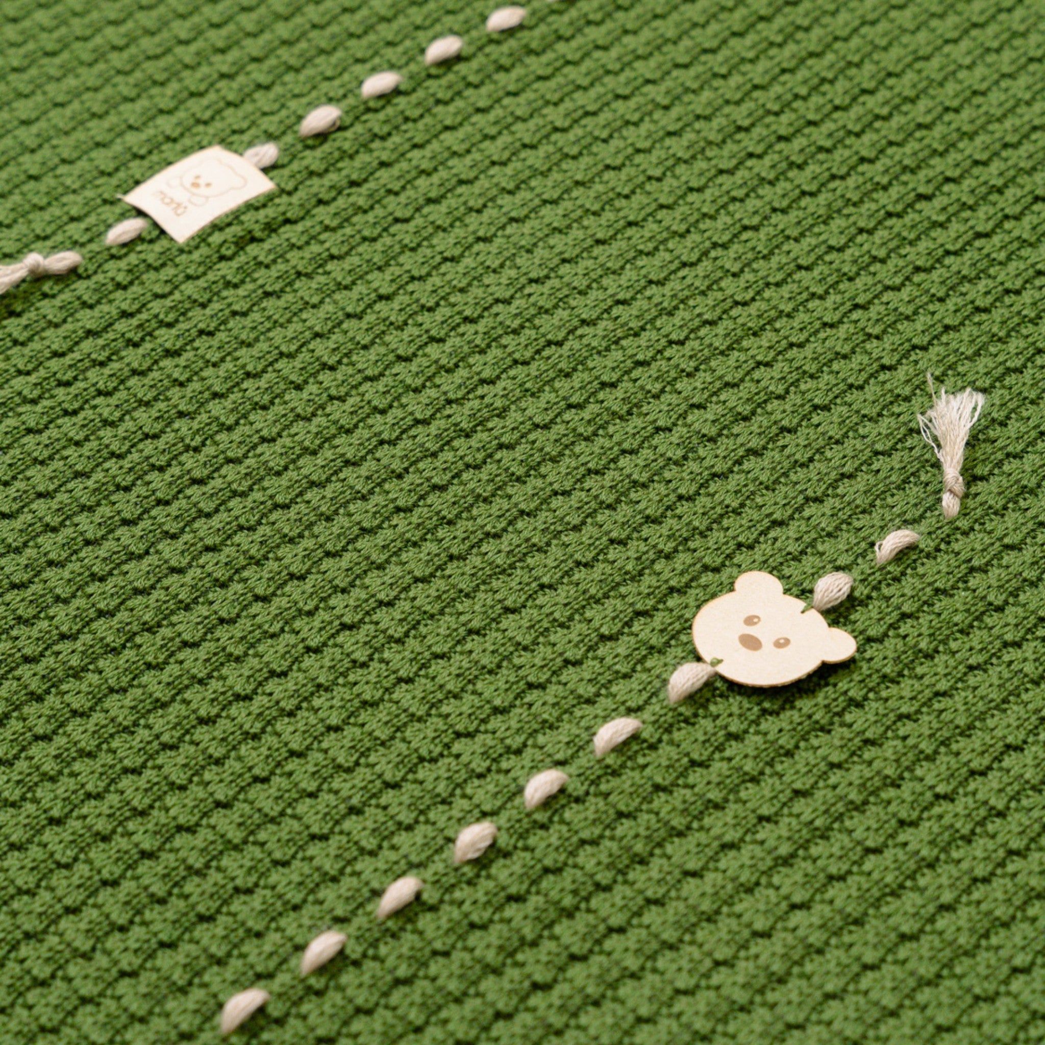 Copertina Neonato Lana Vergine 100% Verde Oliva Tortora IN6280