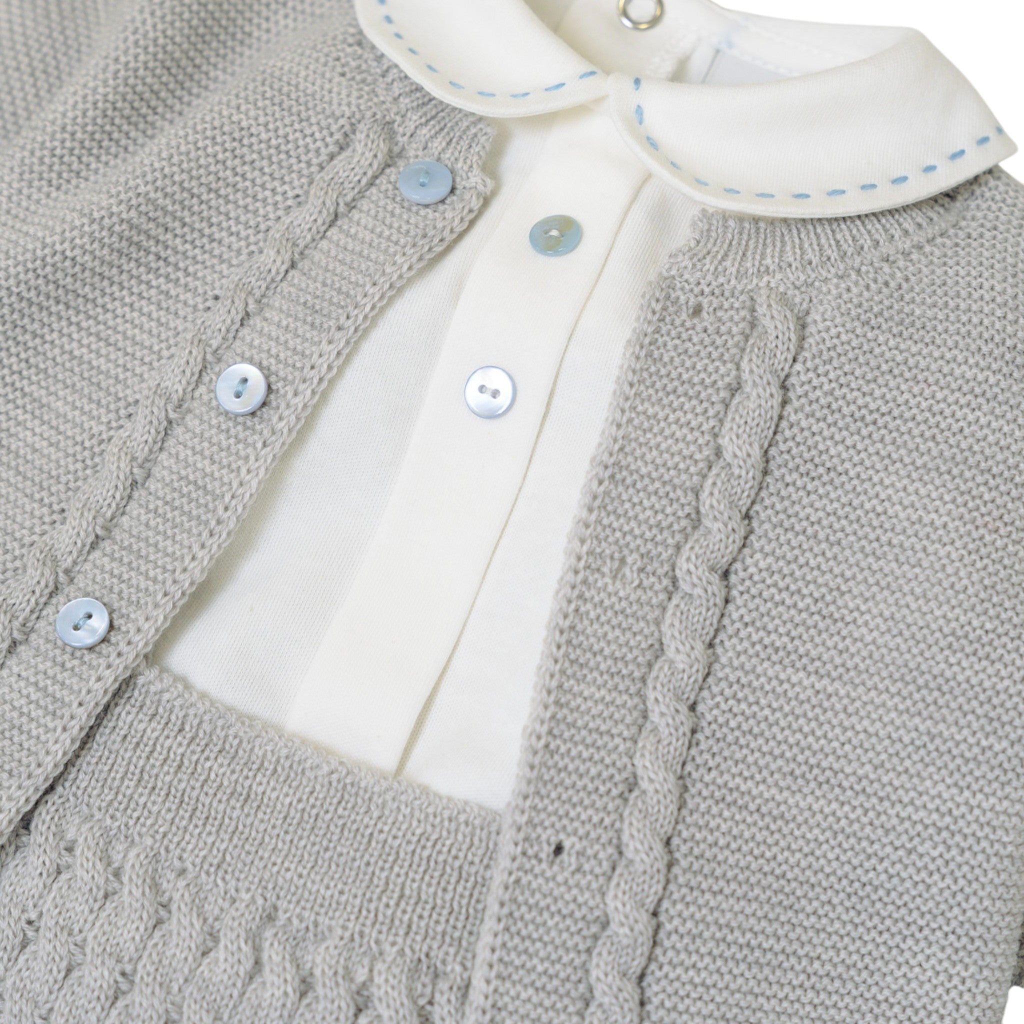 Completo Nascita Neonato Lana Vergine 100% Grigio IN6860/G