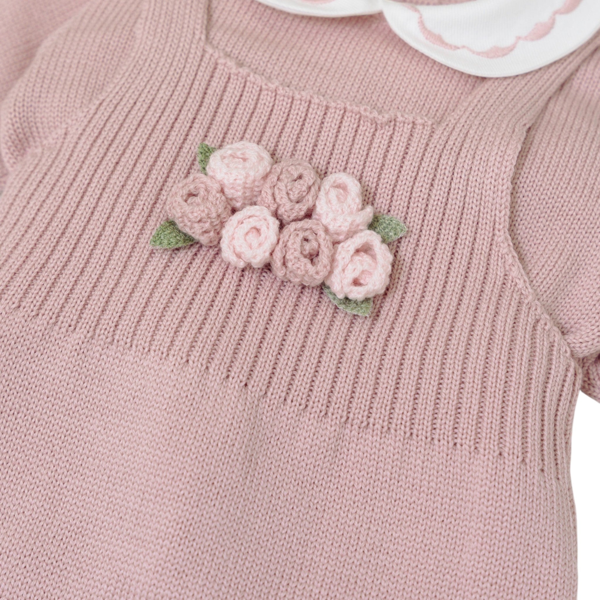 Completo Nascita Neonata Lana Vergine 100% Rosa Marsala IN1930/R