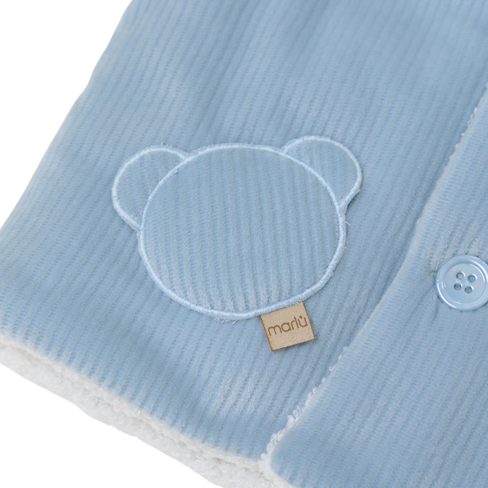 Cappottino Cappuccio Orsetto Bimbo Cotone 100% Cielo IN5940/C