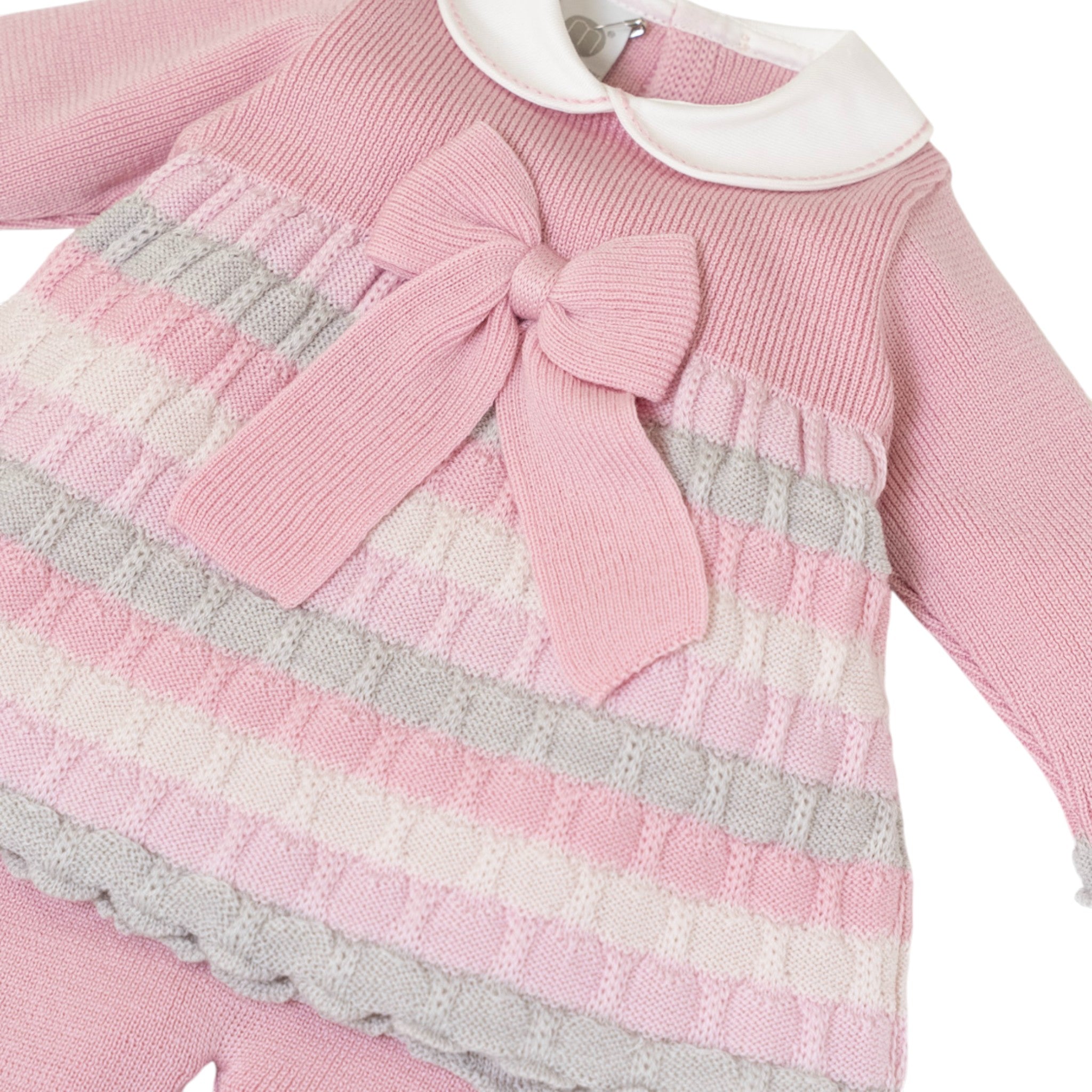 Completo Nascita Neonata Lana Vergine 100% Rosa Cipria Multicolor IN2319/R