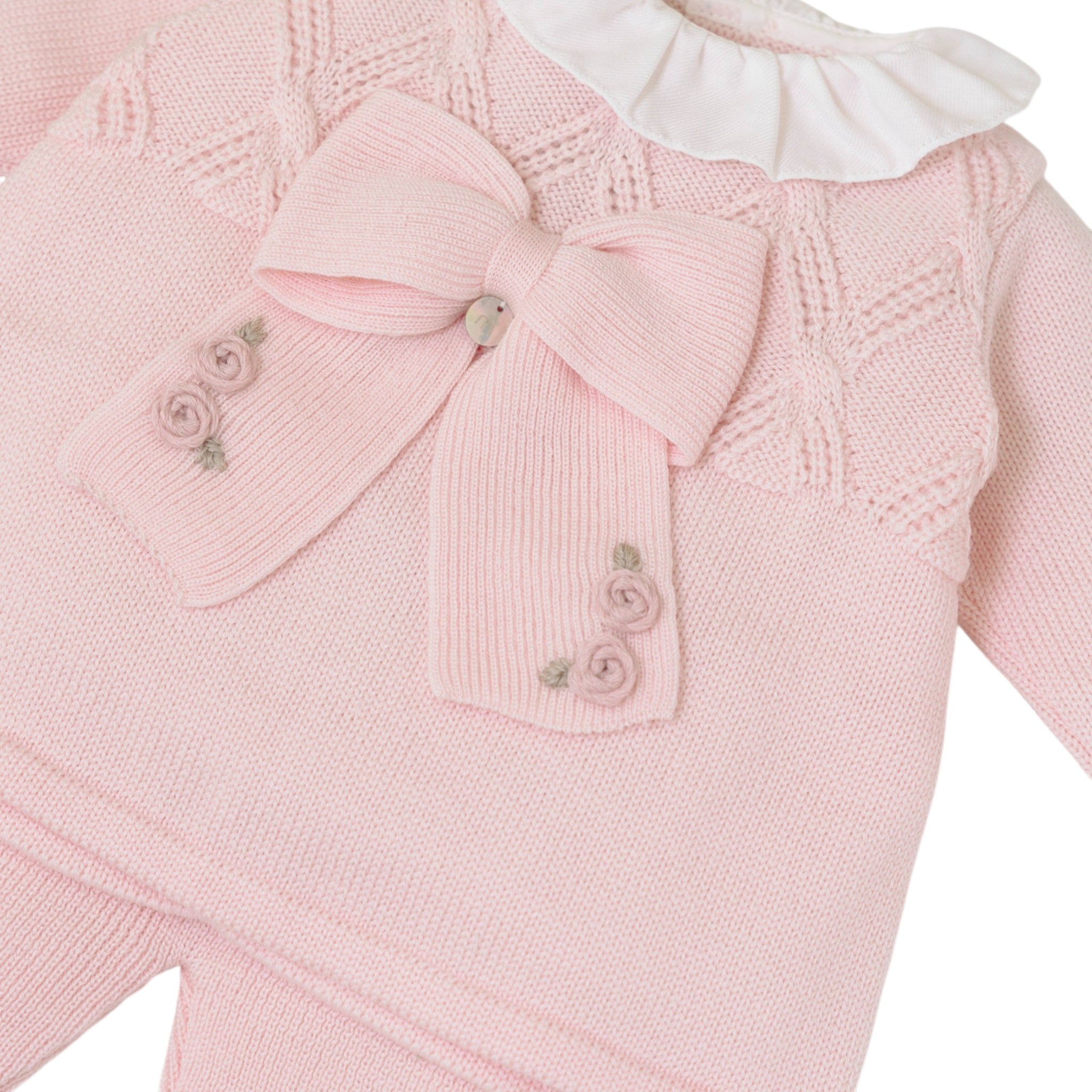 Completo Nascita Neonata Lana Vergine 100% Rosa Marsala IN2419/R