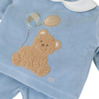 100% Chenille Newborn Baby Set, Sky Blue with Little Bear and Balloons IN7051/C