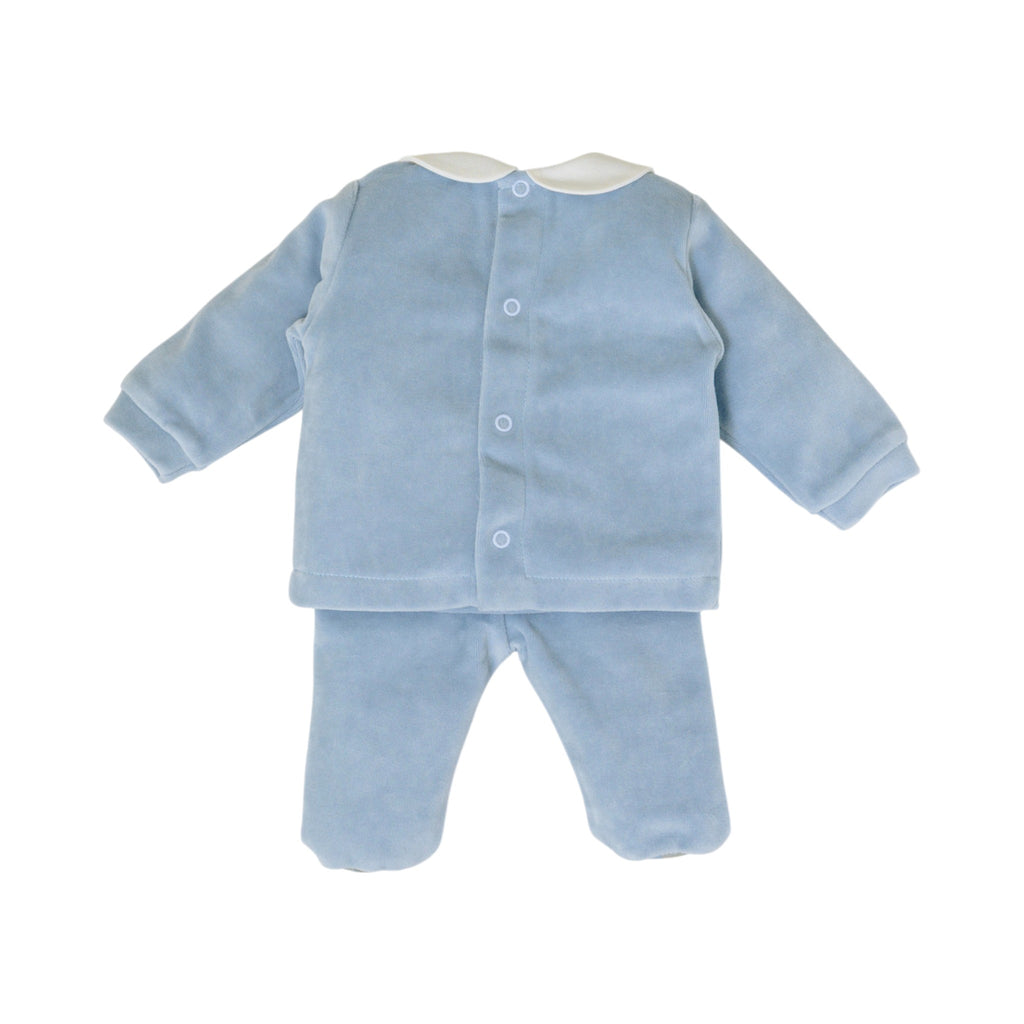 100% Chenille Newborn Baby Set, Sky Blue with Little Bear and Balloons IN7051/C