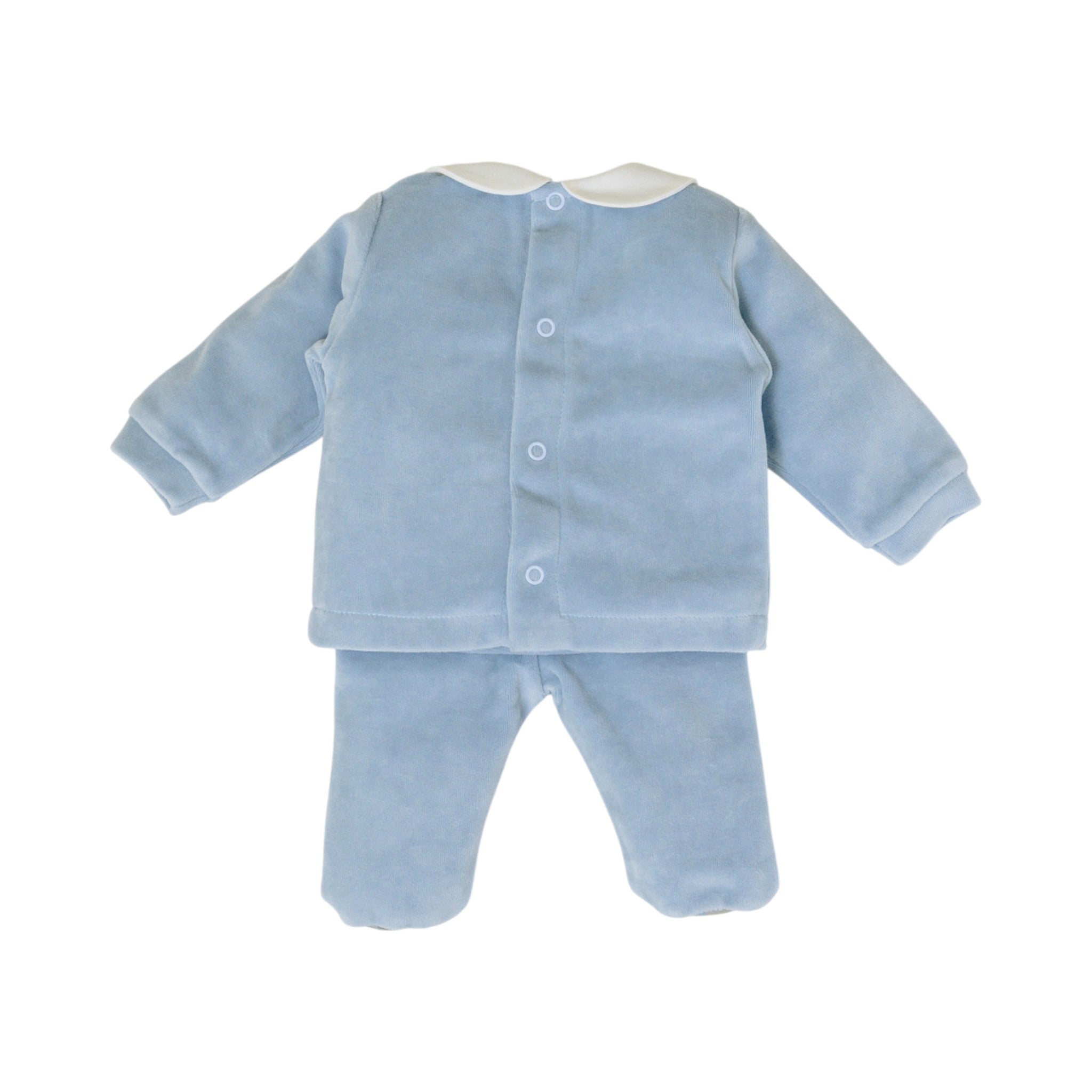 100% Chenille Newborn Baby Set, Sky Blue with Little Bear and Balloons IN7051/C