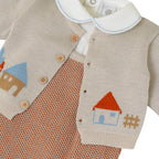 100% Virgin Wool Baby Suit, Dove Grey, Sky Blue, Dust Pink IN5131/C