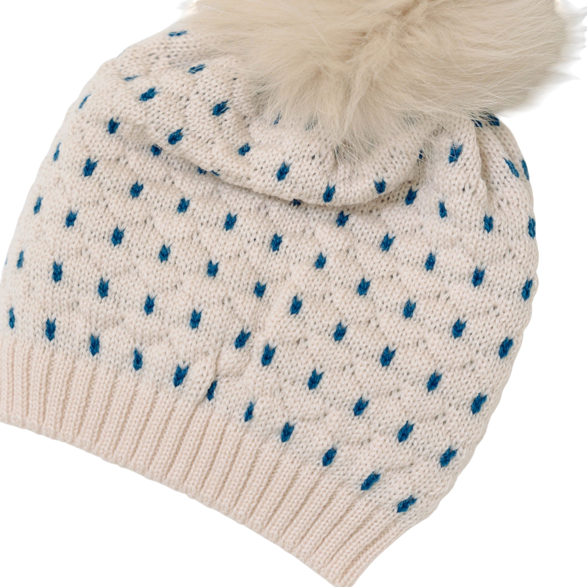 Cuffia Neonato Lana Vergine 100% Natural Zaffiro IN5071