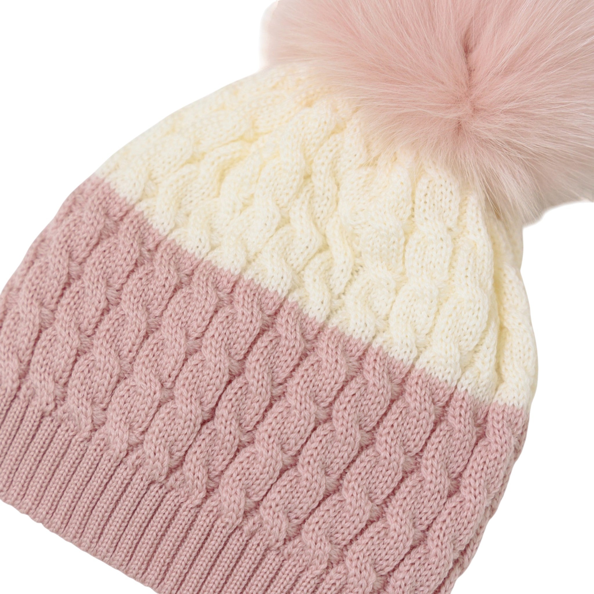 Cuffia Neonata Lana Vergine 100% Rosa IN6871/R