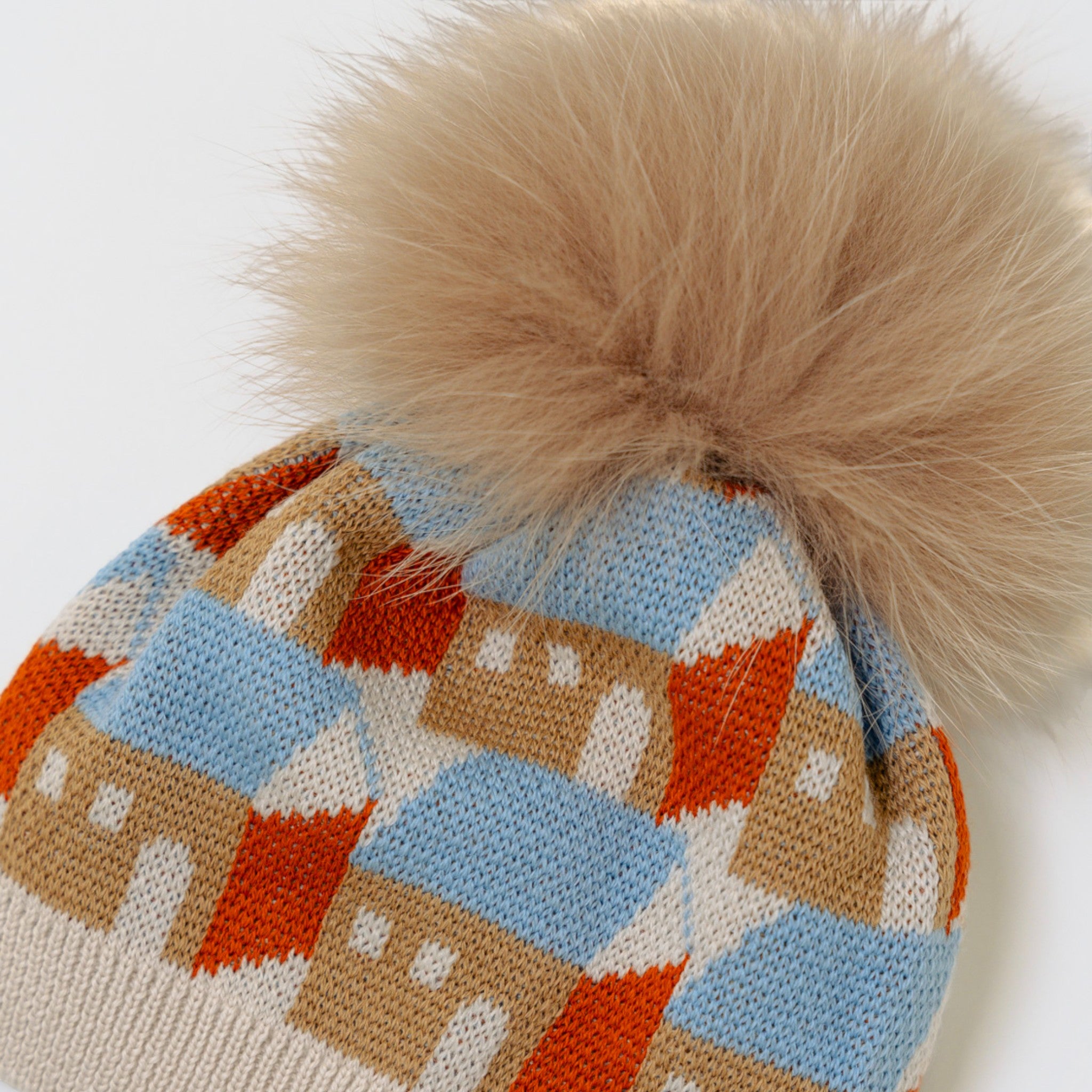 Cuffia Neonato Lana Vergine 100% Tortora Cielo Polvere IN5171/C