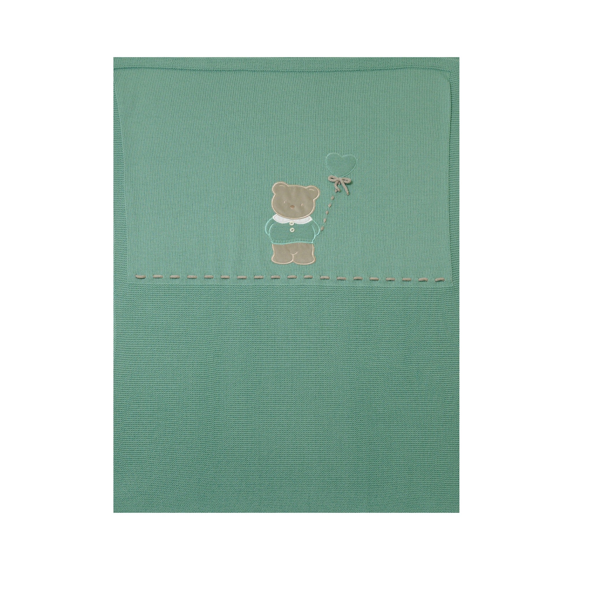 Coperta Verde Pura Lana BABY LORD TEDDY BEAR/140-V