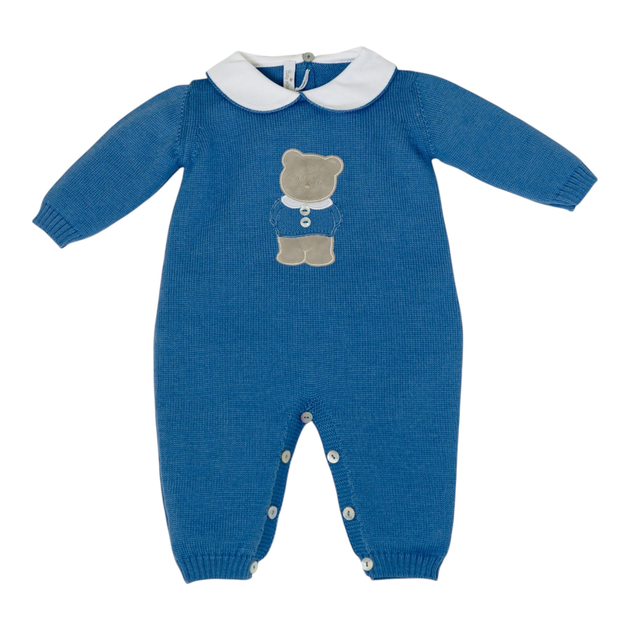 Baby Boy's Pure Wool Sleepsuit, Light Blue, BABY LORD TEDDY BEAR/321-A