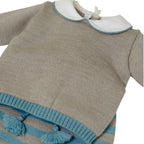 Baby Boy's Green Striped Pure Wool Newborn Set BABY LORD 523