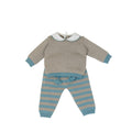 Baby Boy's Green Striped Pure Wool Newborn Set BABY LORD 523