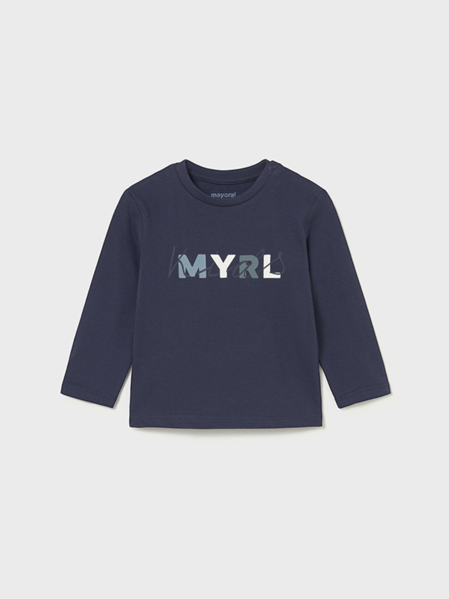 Basic long-sleeved T-shirt for boys, blue, size 108/34