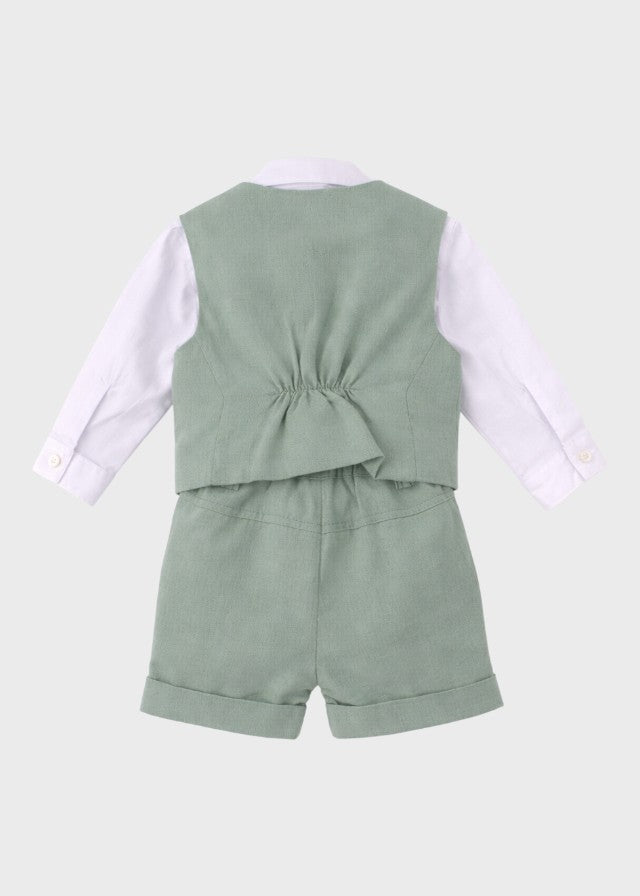 Sage Green Bermuda Waistcoat Ceremony Suit