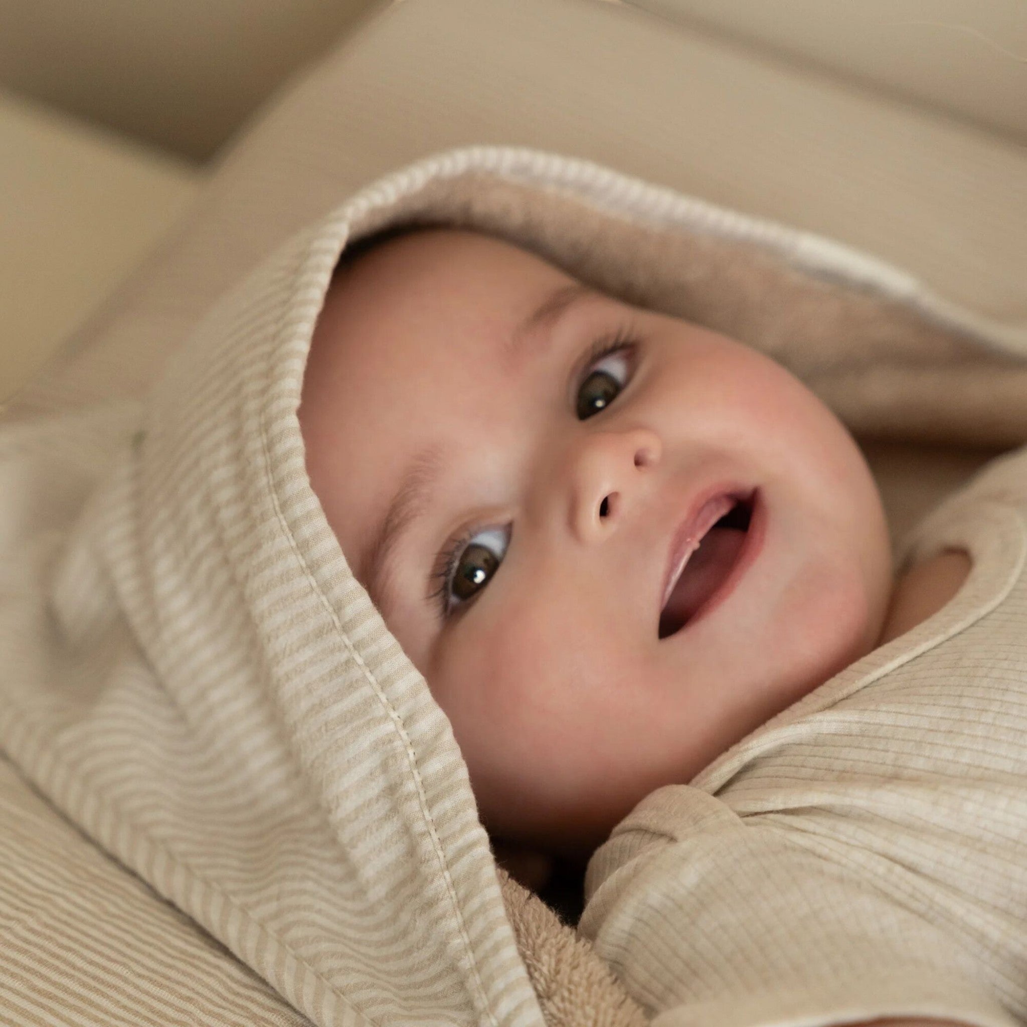 Accappatoio con cappuccio Baby Bunny - 75x75  Beige TE50695033