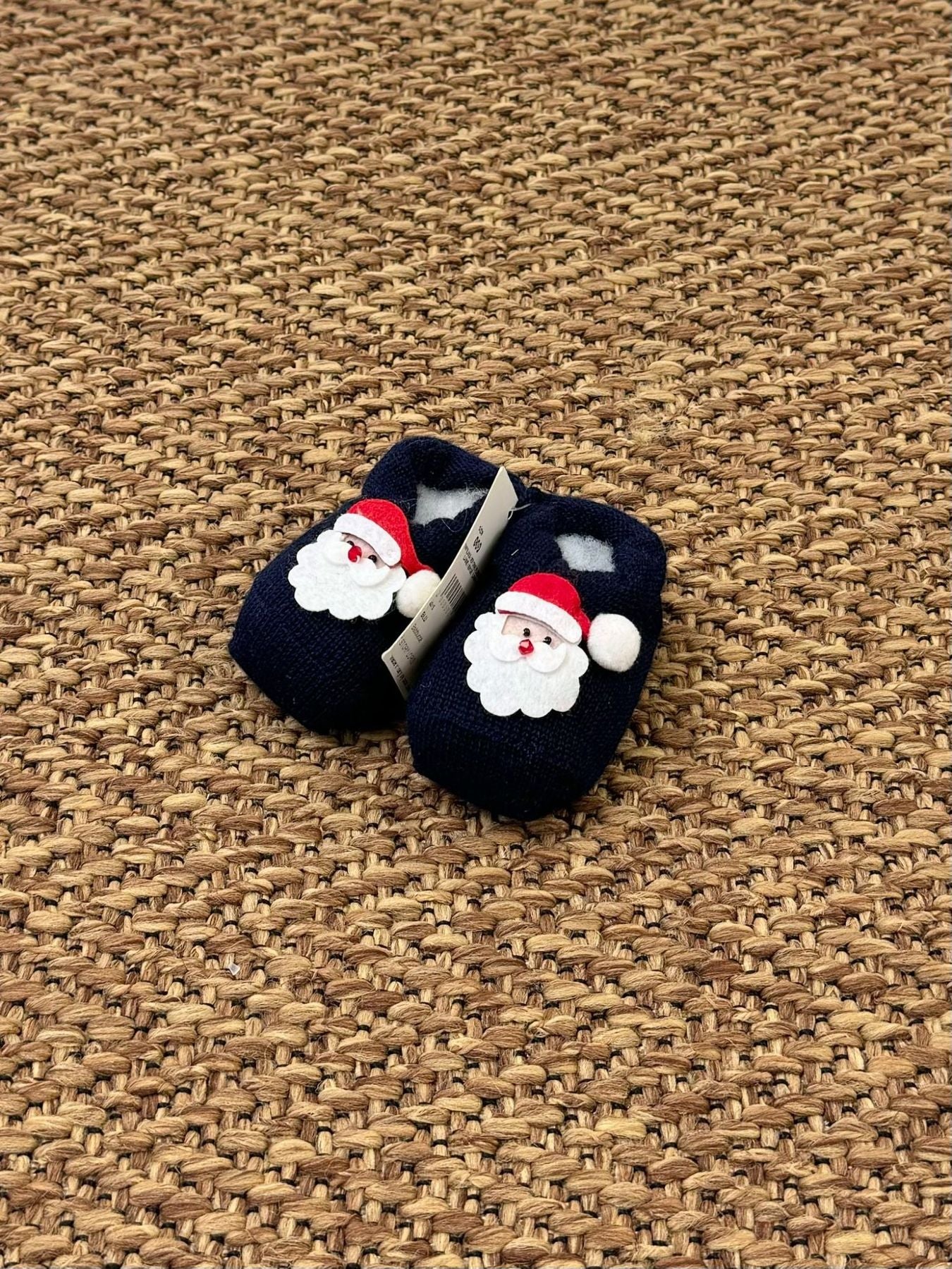 Babbucce 100% lana vergine Neonato BLU 4015