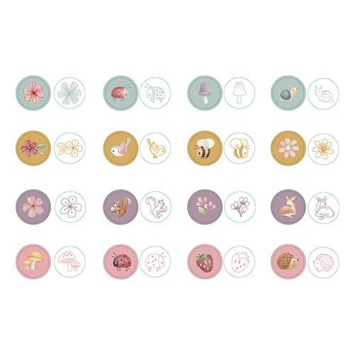 Set of 16 Fairy Garden stamps, MULTICOLORE 126015