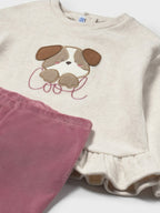 Pink girls' leggings and pullover set 2738/28