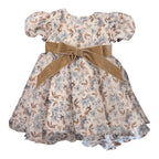 Beige Floral Dress for Baby Girl GG29I