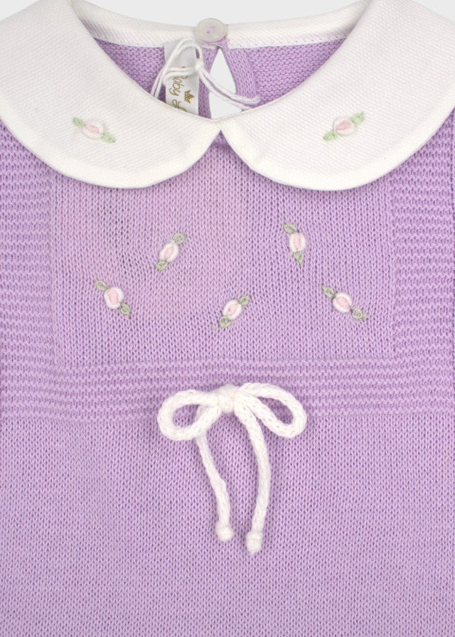 Cotton Romper with Little Roses Lilac 373/L