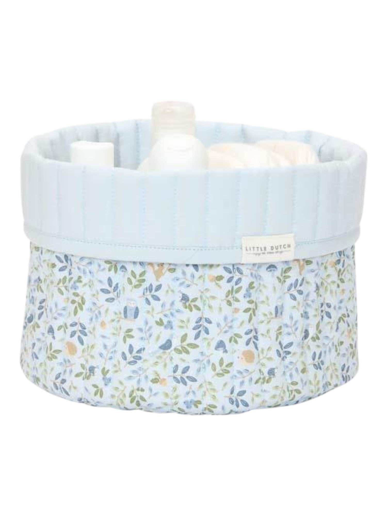 Cesto portaoggetti trapuntato piccolo Forest Adventure (reversibile) - Amici della foresta  BLU TE30944030 -  NANU' BABY